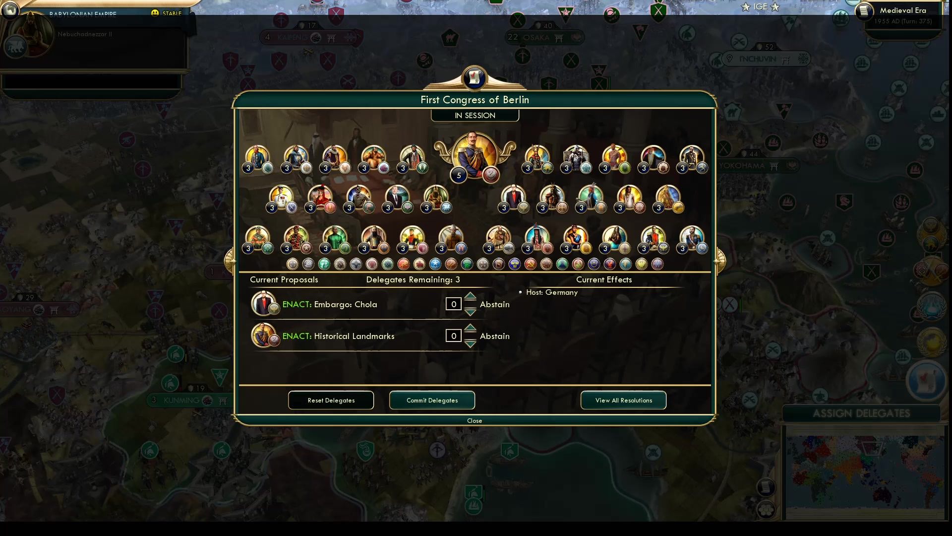 CBR In-Game Screenshot of First Congress of Berlin, 1955.