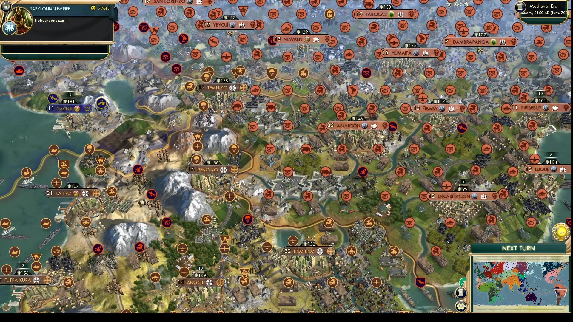 CBR In-Game Screenshot of South American Armies