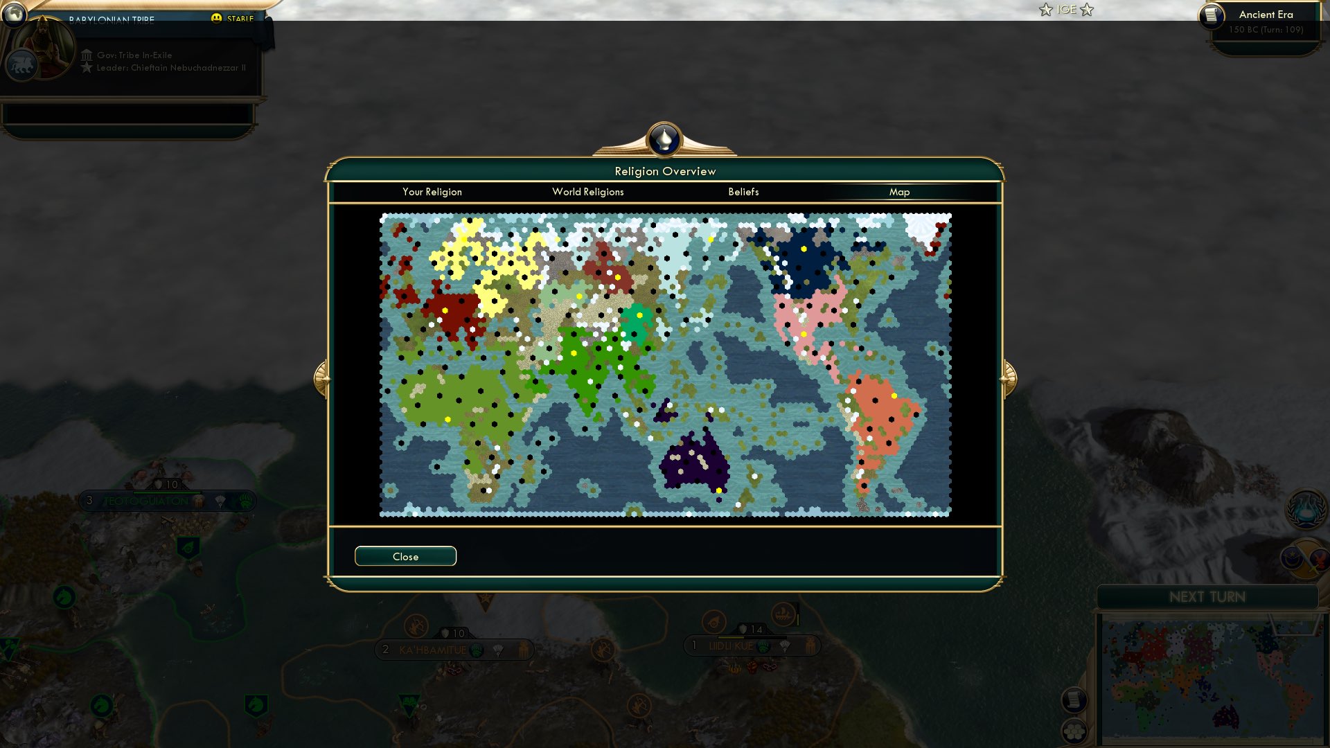 CBR In-Game Screenshot of Religion Map