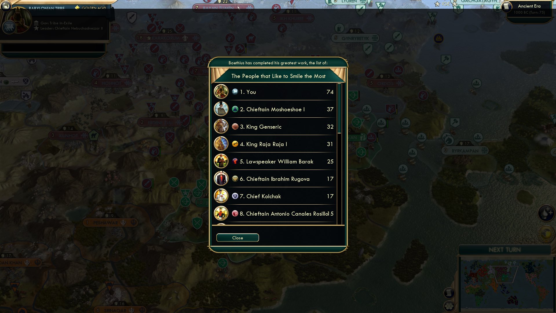 CBR In-Game Screenshot of The smiley board