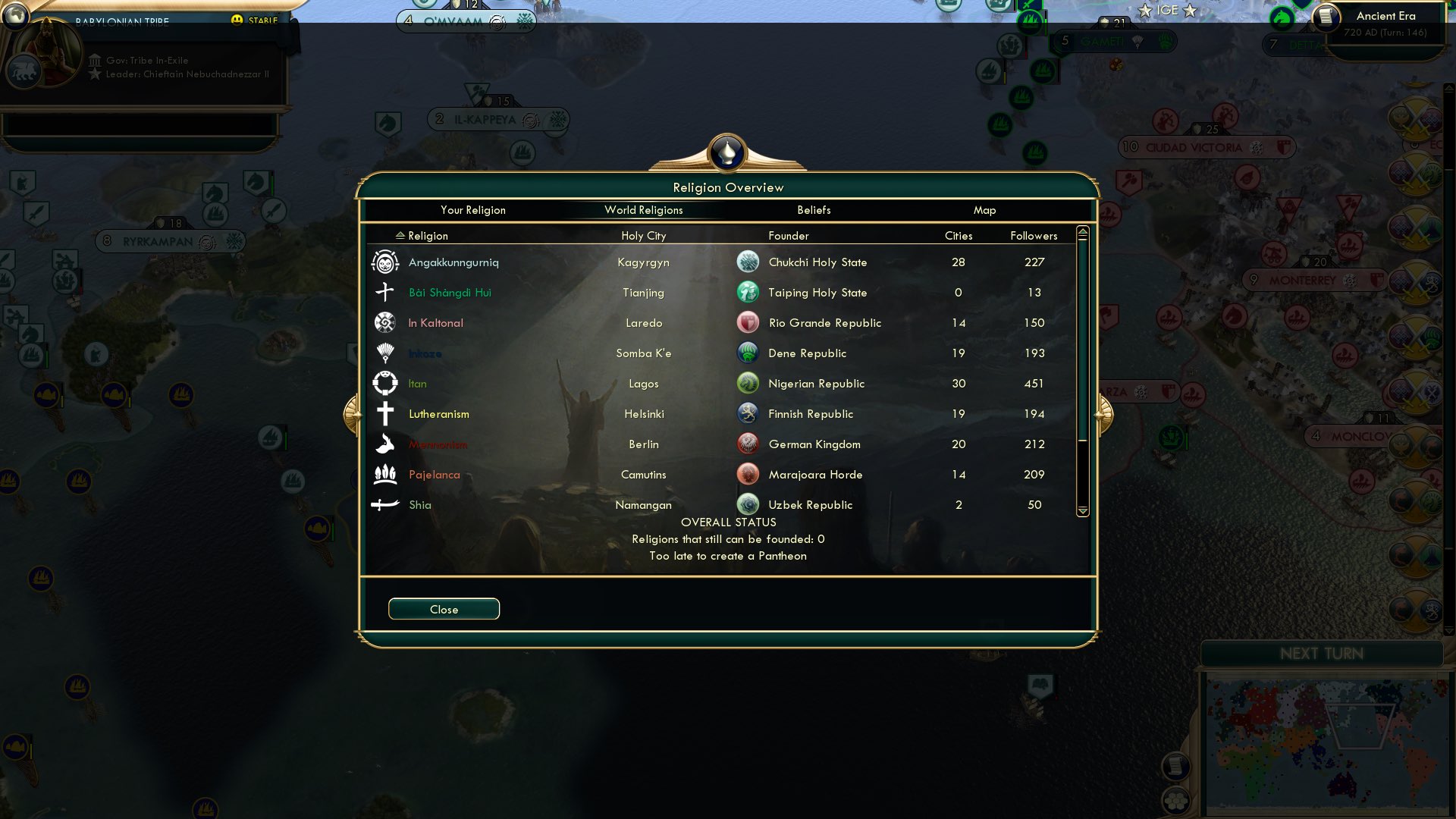 CBR In-Game Screenshot of Religion Slides