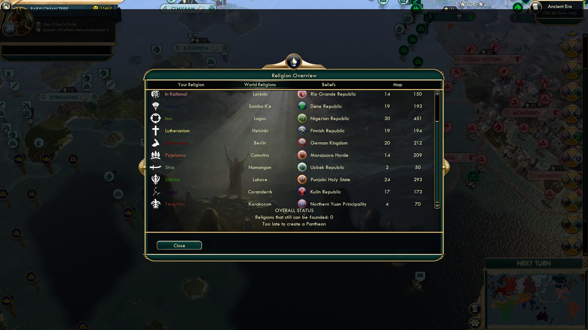 CBR In-Game Screenshot of Religion Slides