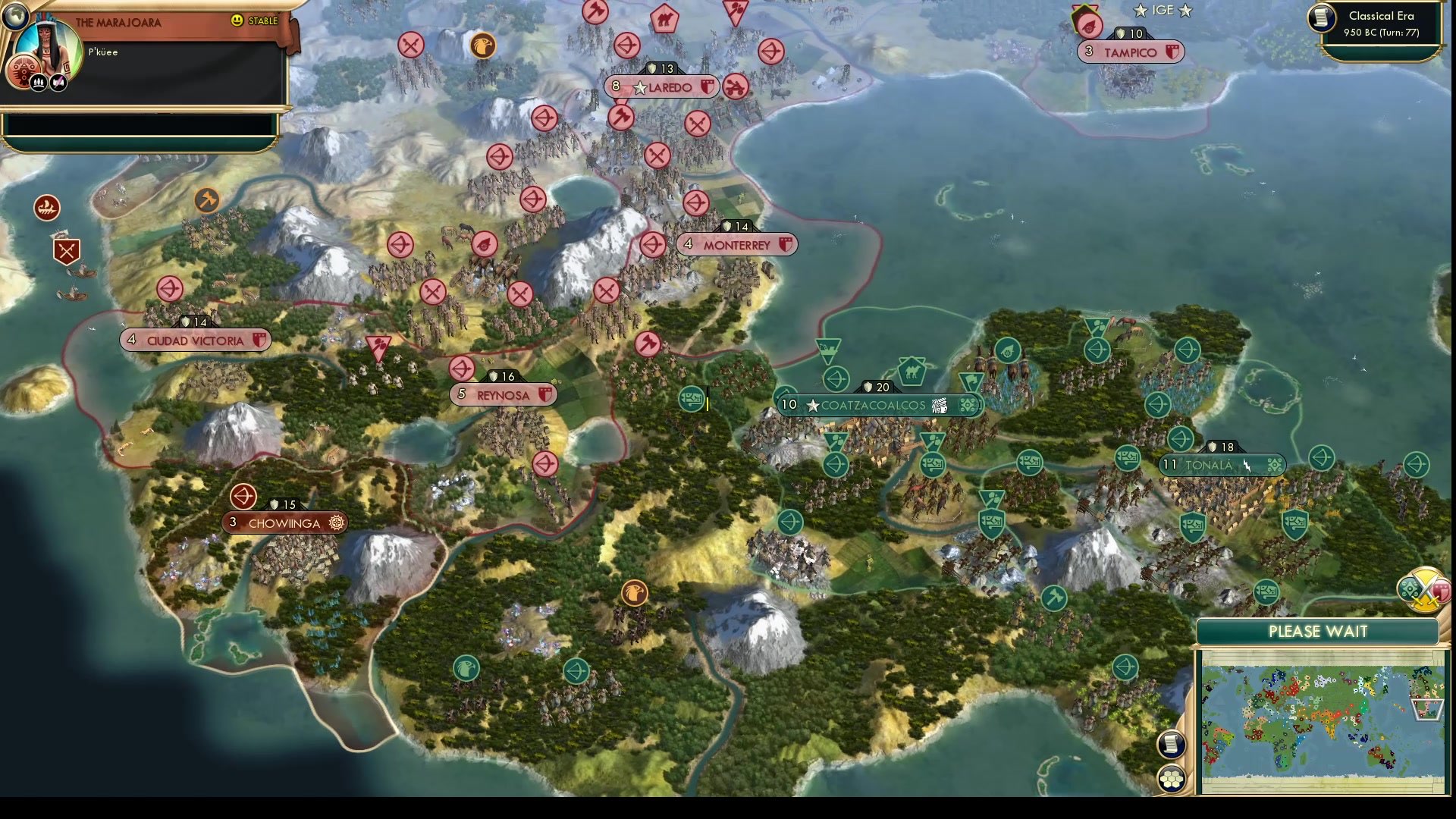 CBR In-Game Screenshot of Big-headed General vs. Giant Heads