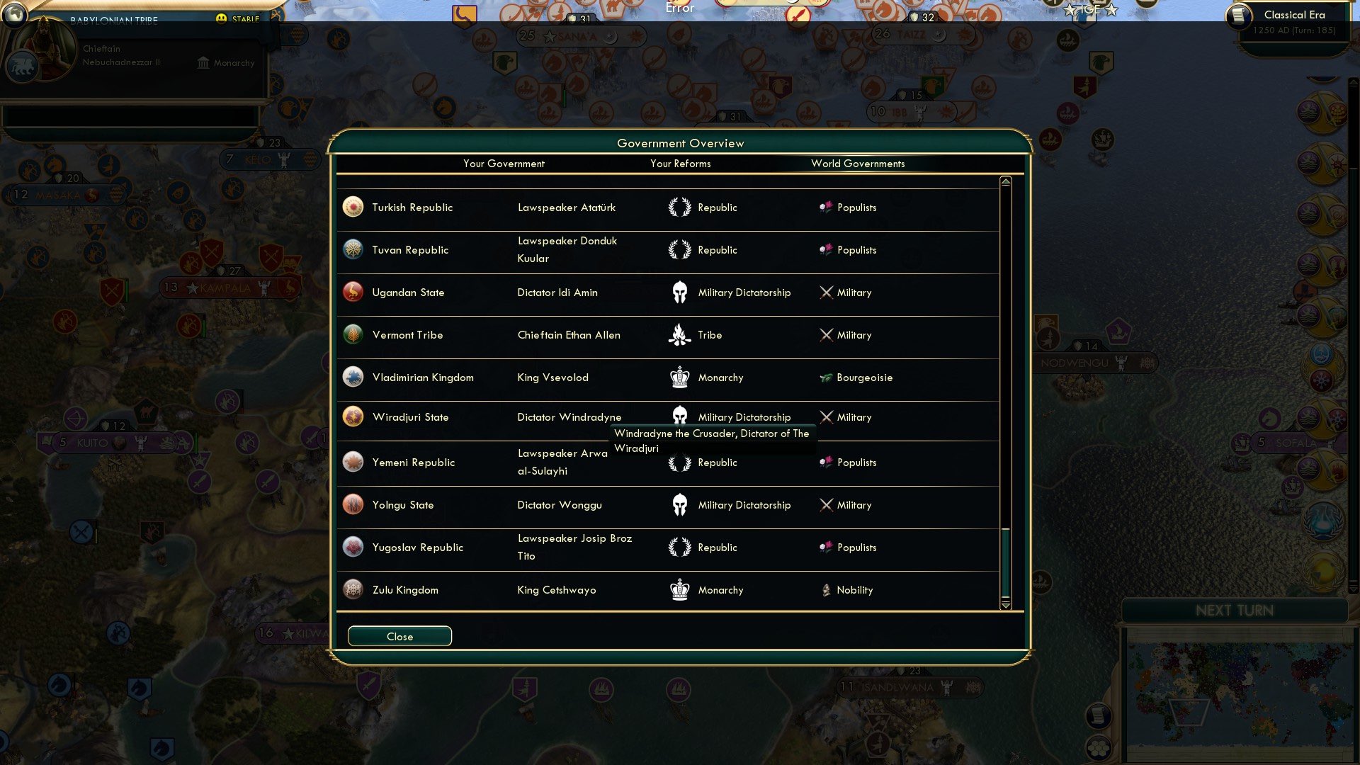 CBR In-Game Screenshot of Ooooo, Government Info!