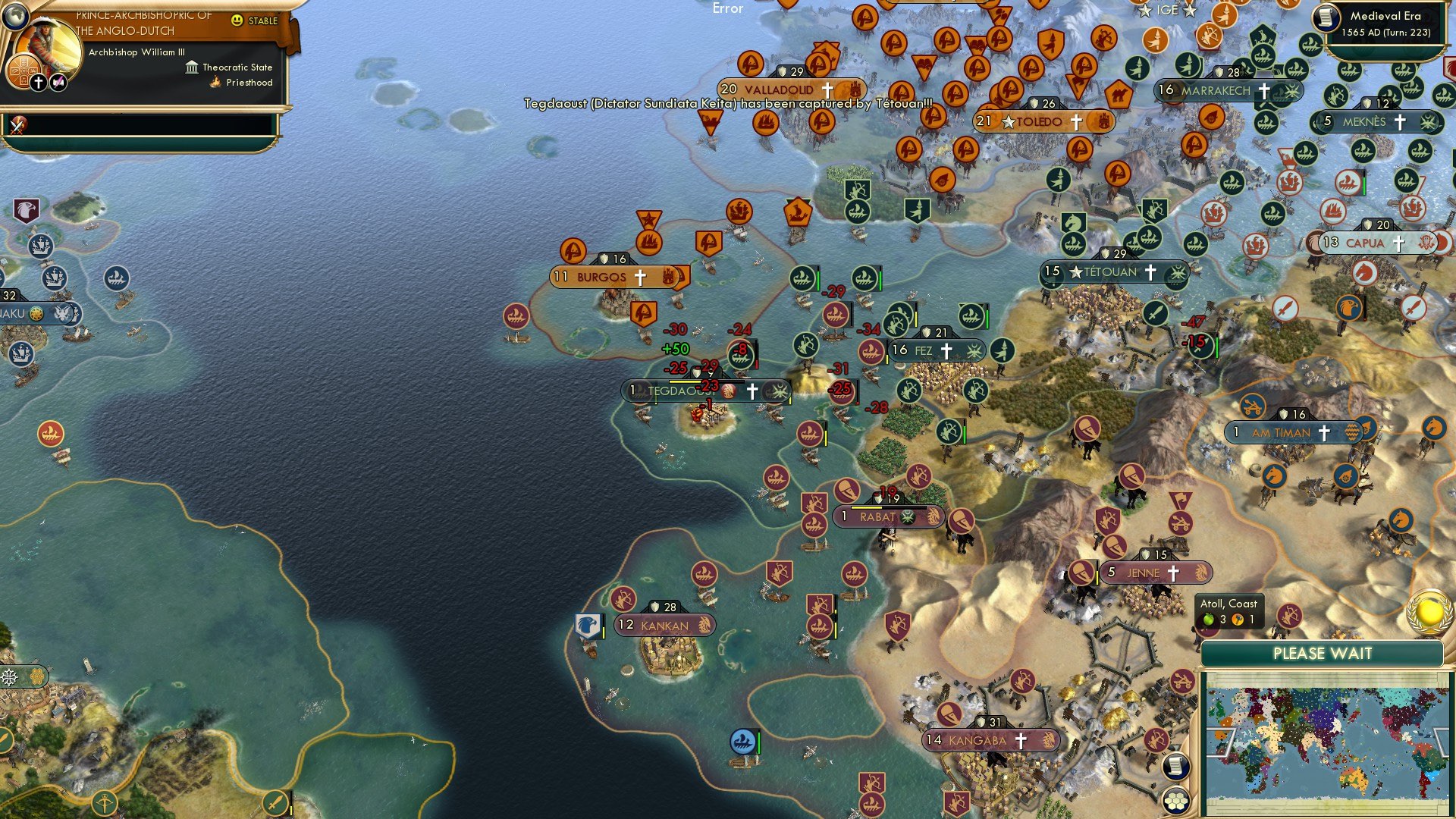 CBR In-Game Screenshot of Escalating levels of danger