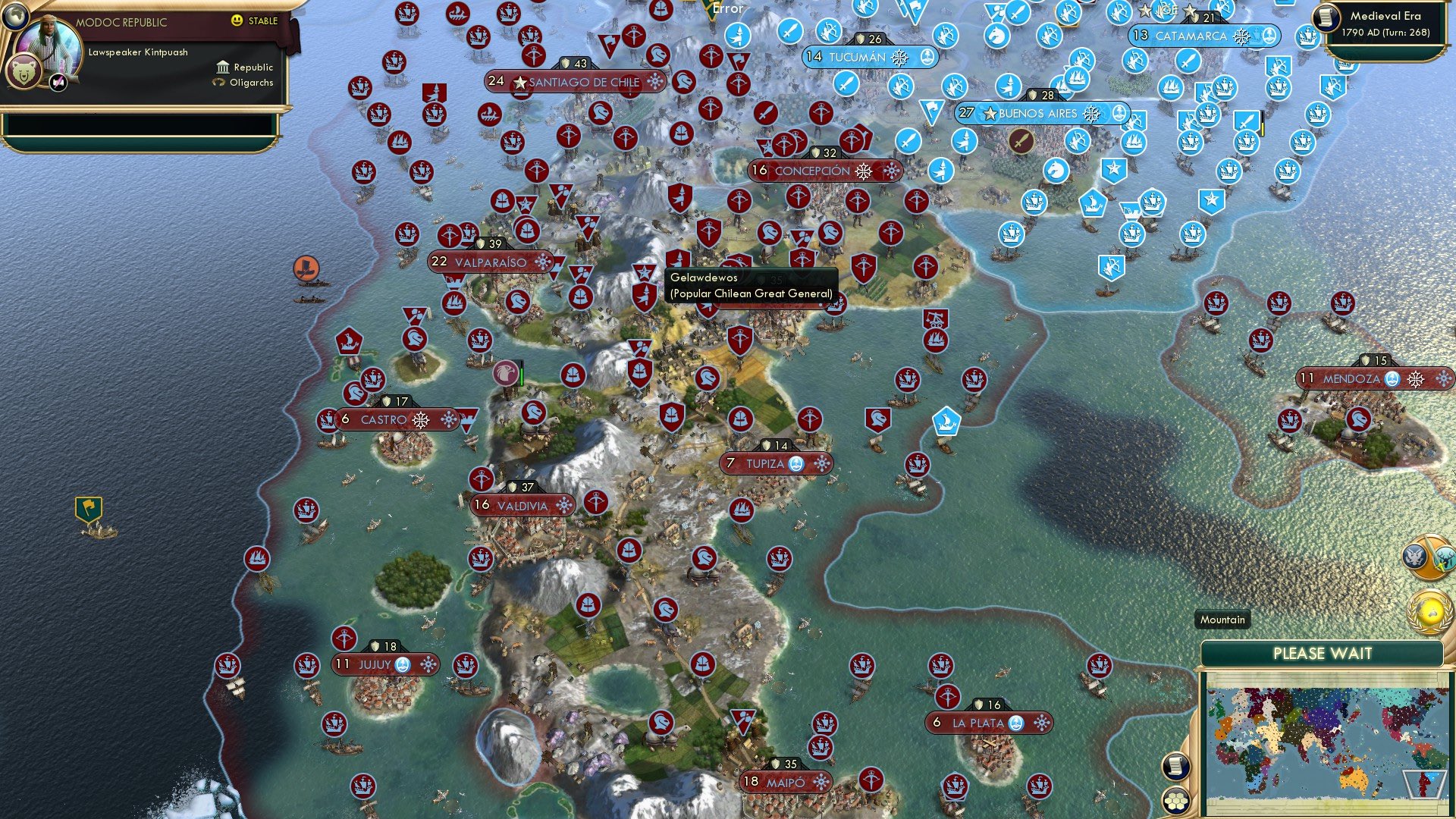 CBR In-Game Screenshot of Chile Reception