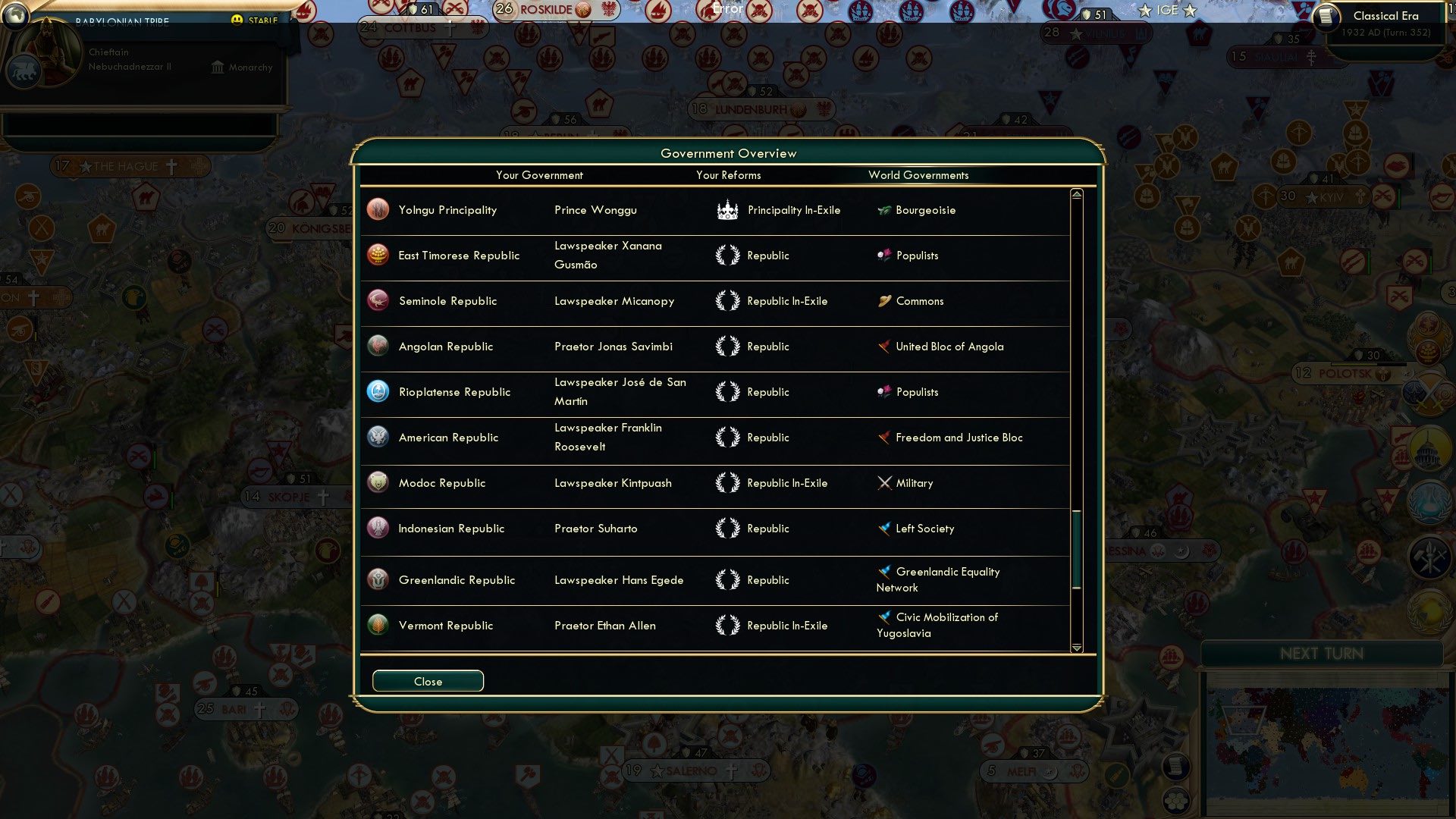 CBR In-Game Screenshot of A Republic, If You Can Keep It