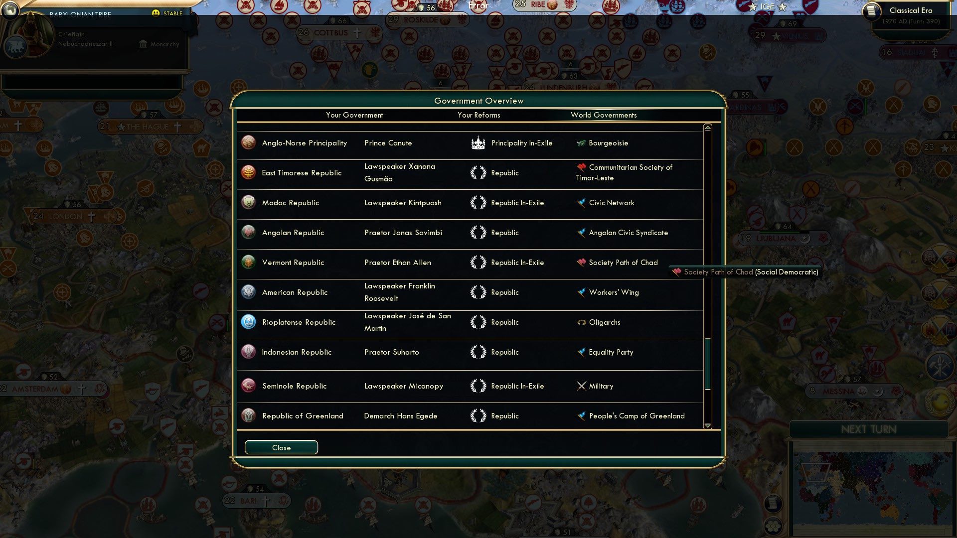 CBR In-Game Screenshot of Republican Party