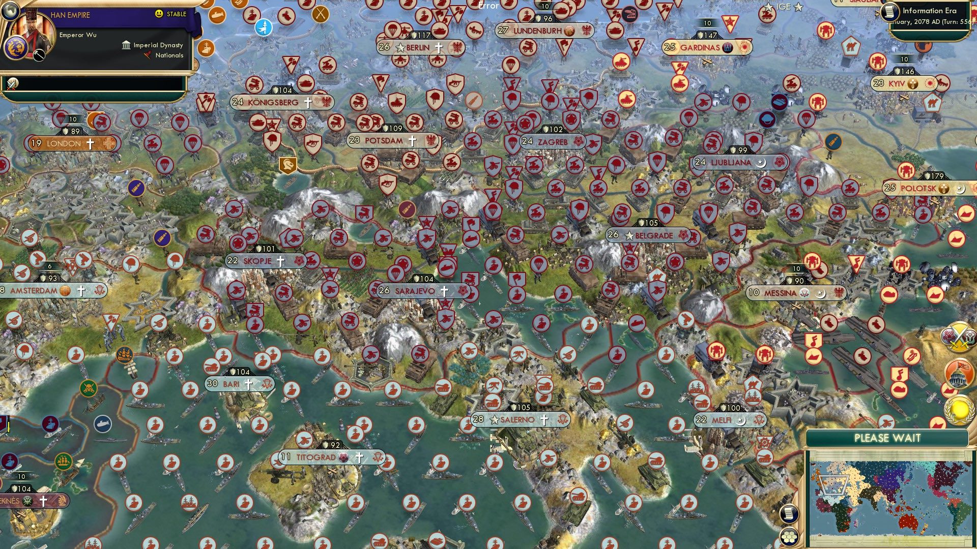CBR In-Game Screenshot of Strongest (land) army on the continent!