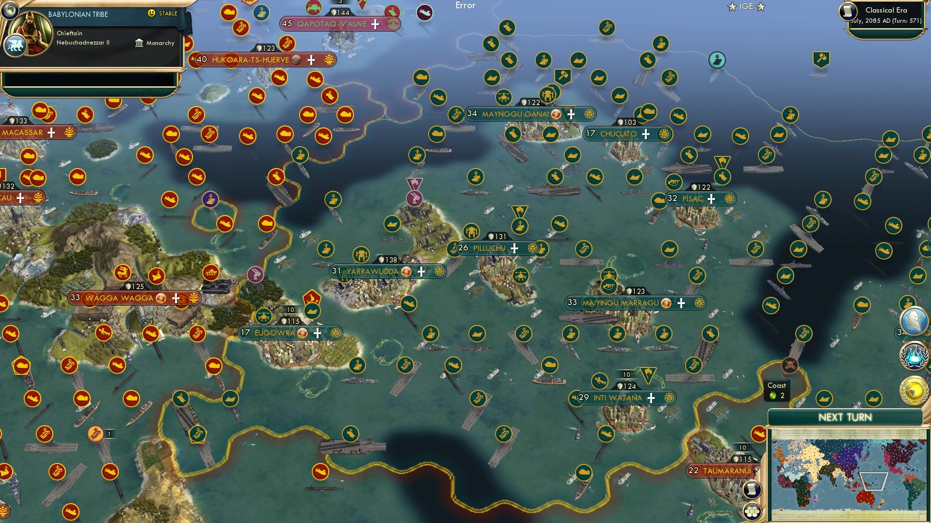 CBR In-Game Screenshot of The Naval David Against Incan Goliath