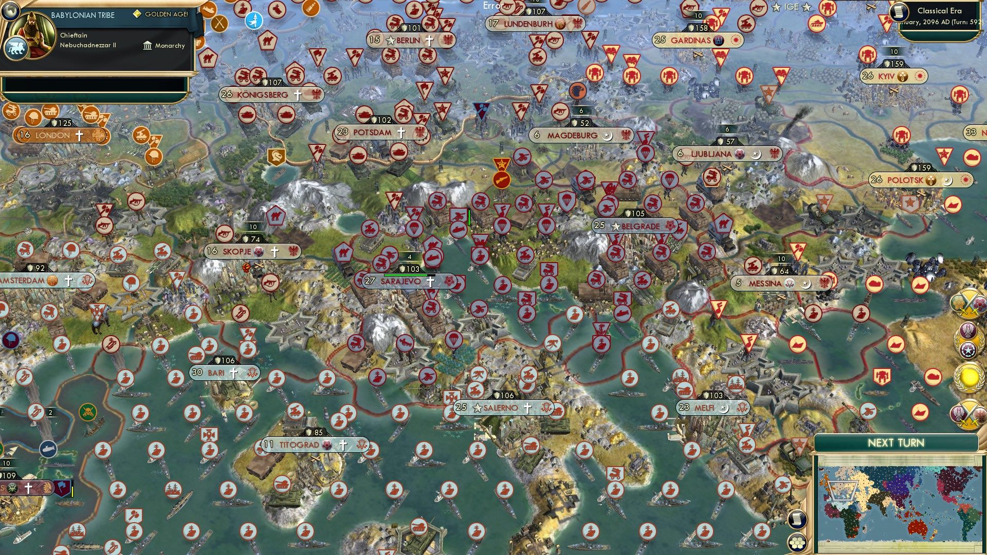 CBR In-Game Screenshot of Yugoslavia Hangs On