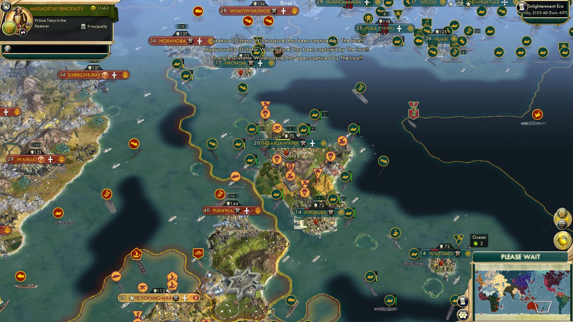 CBR In-Game Screenshot of Inca Blitzkrieg: The Conquest of New Zealand