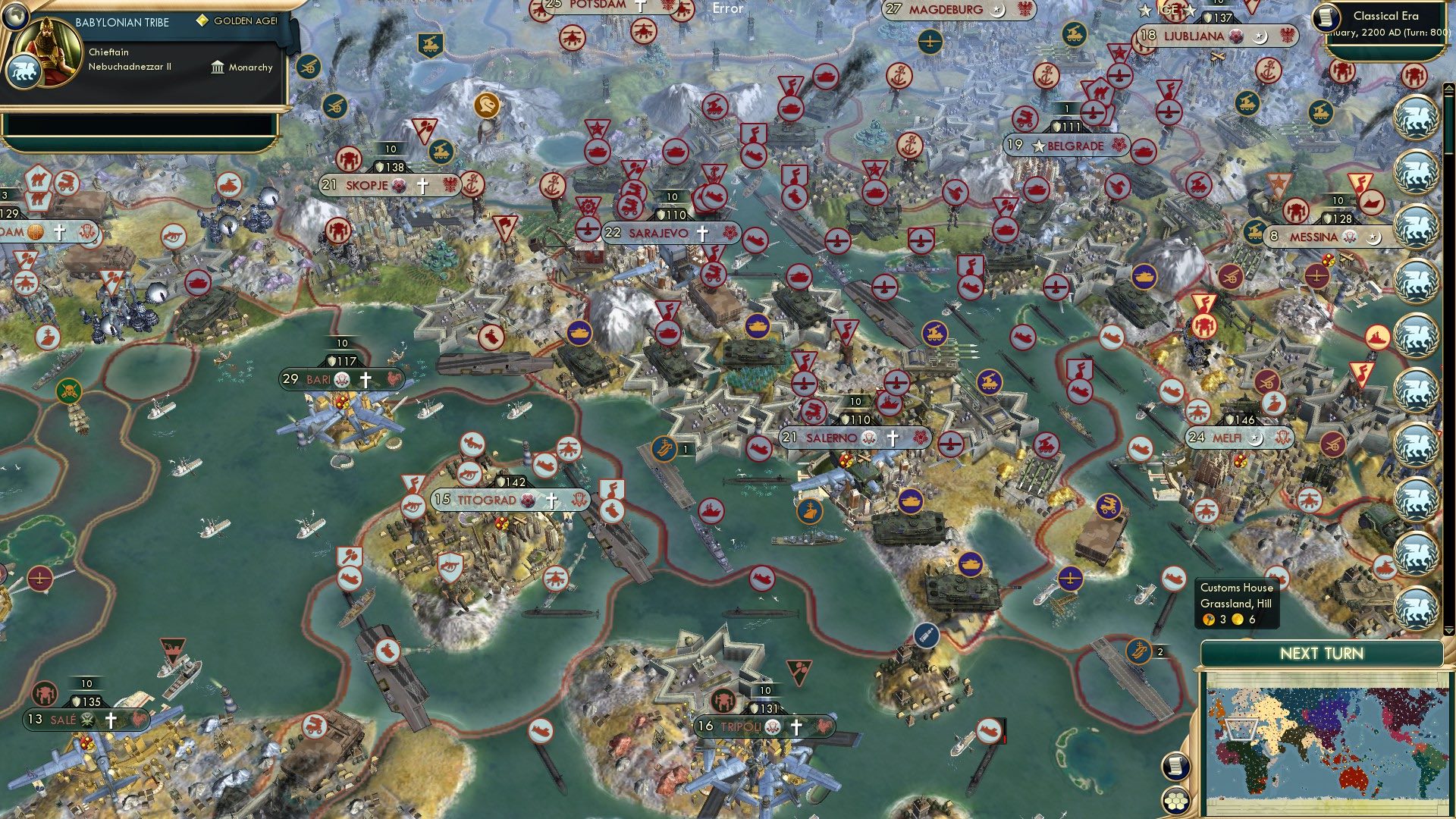 CBR In-Game Screenshot of Italian Peninsula