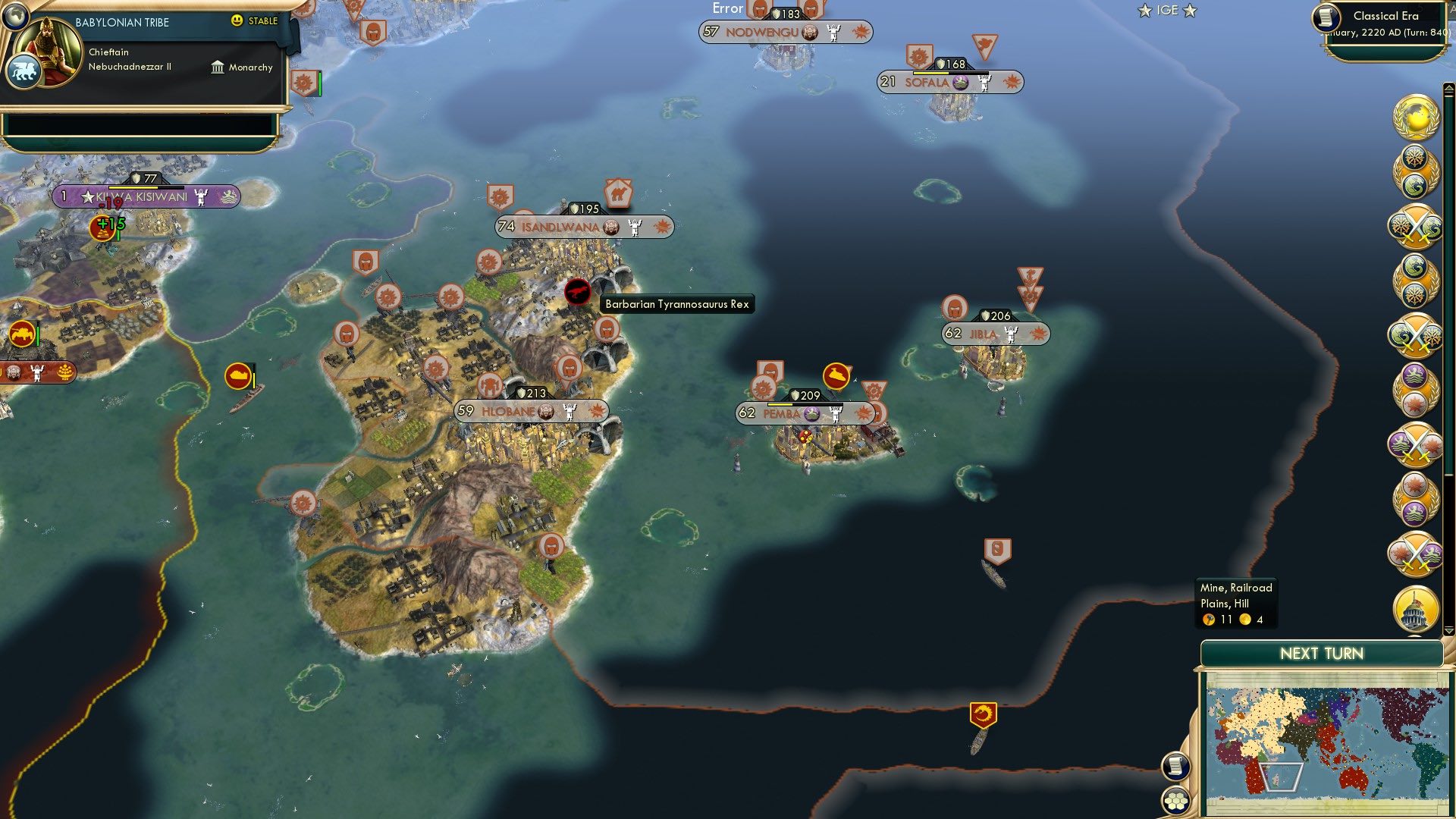 CBR In-Game Screenshot of Dinosaur Island