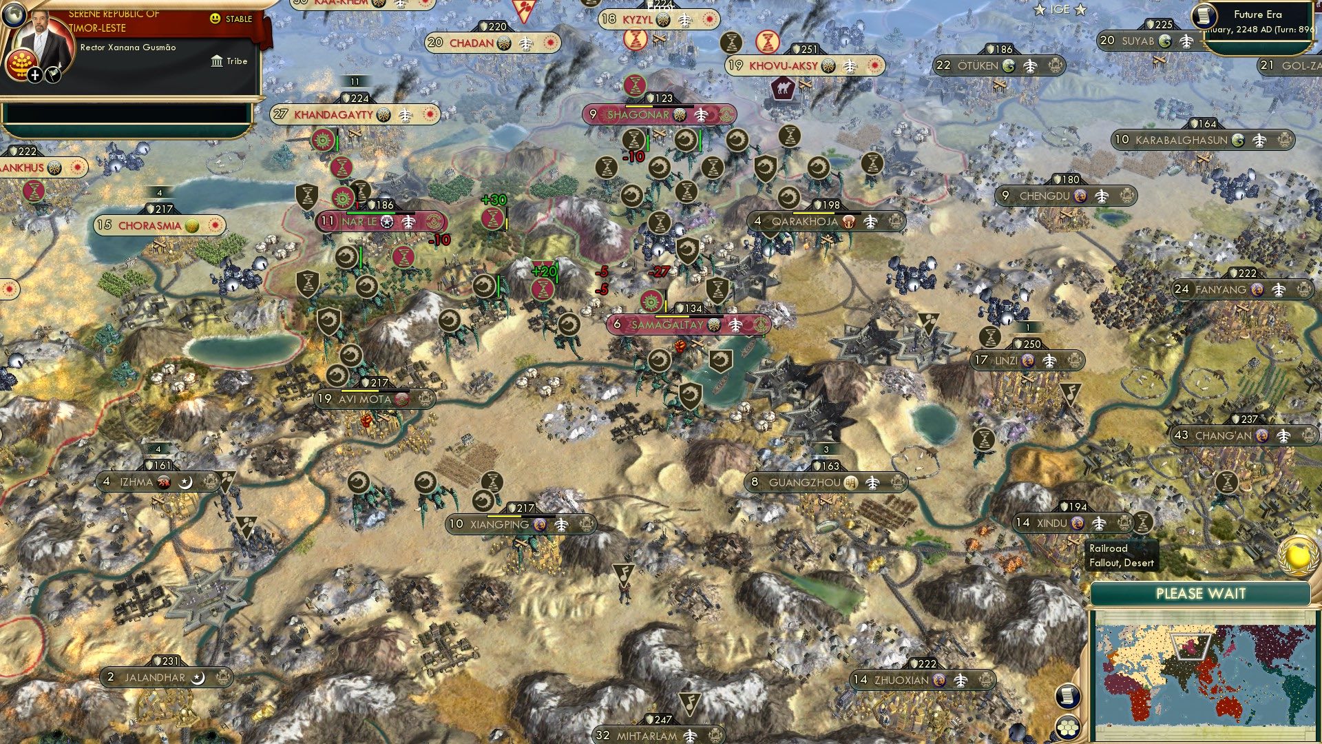 CBR In-Game Screenshot of Sweeping Progress: 95% Complete.