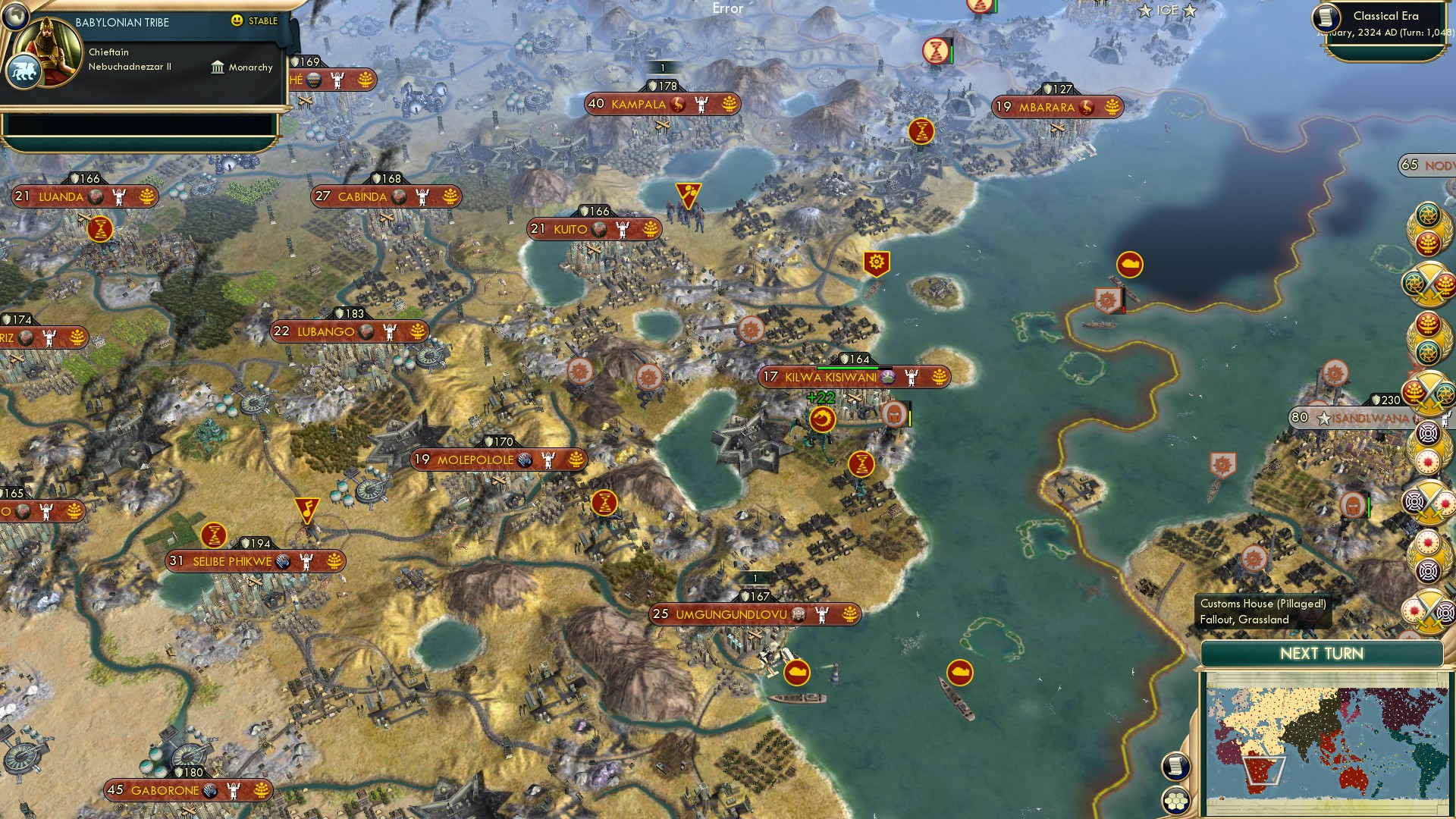 CBR In-Game Screenshot of Furthermore, Kilwa has been destroyed