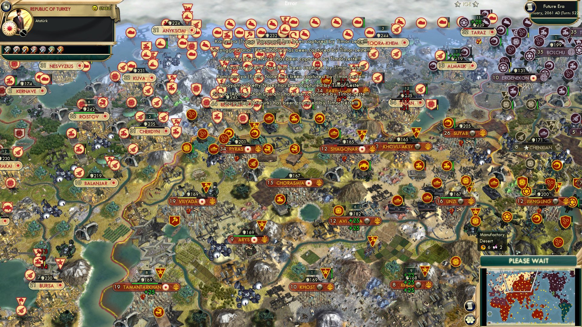 CBR In-Game Screenshot of I’ve Been Seeing “... Has Been Captured By Timor-Leste!!!” A Lotb When Narrating This Episode