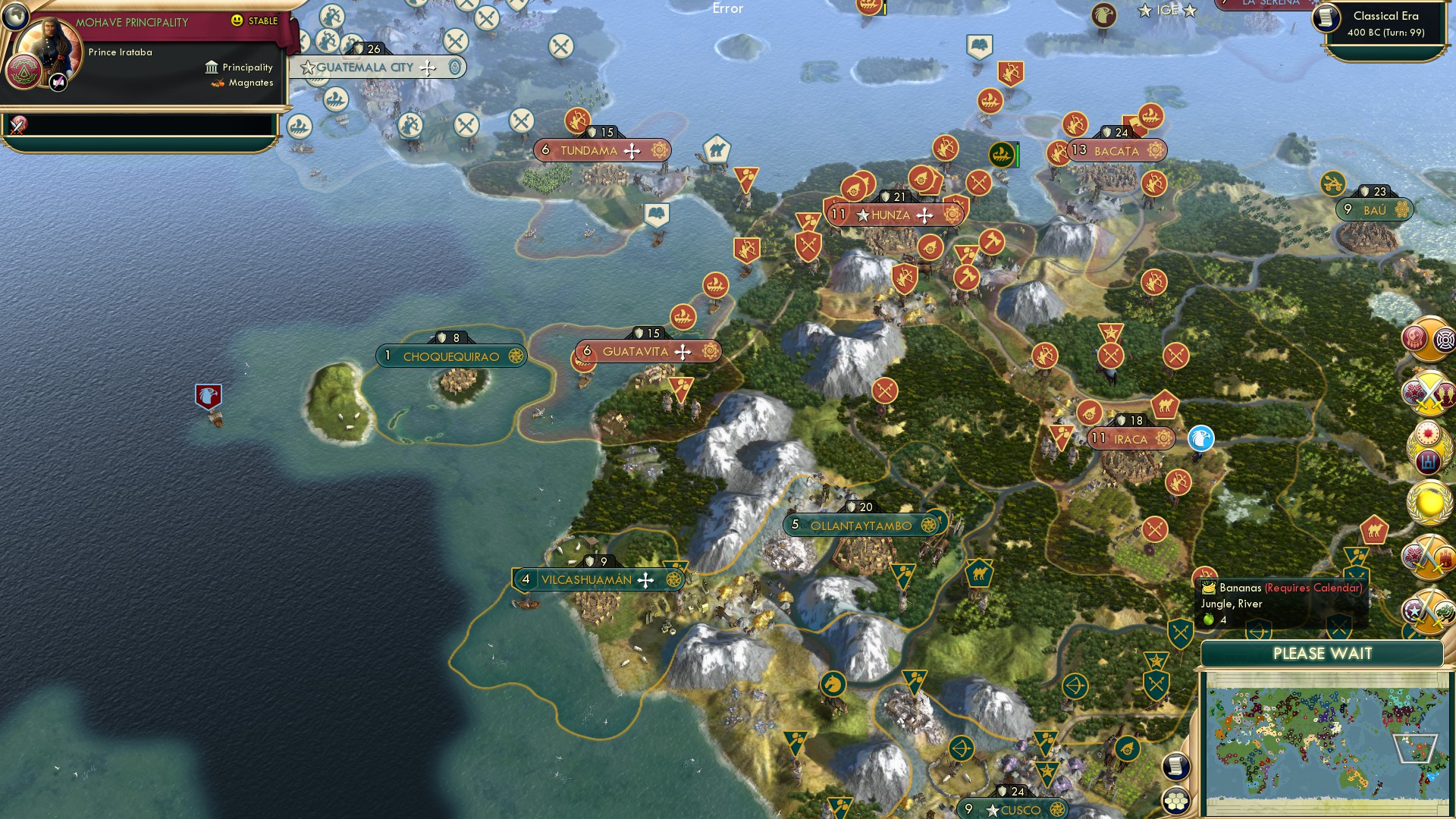 CBR In-Game Screenshot of North-East South America