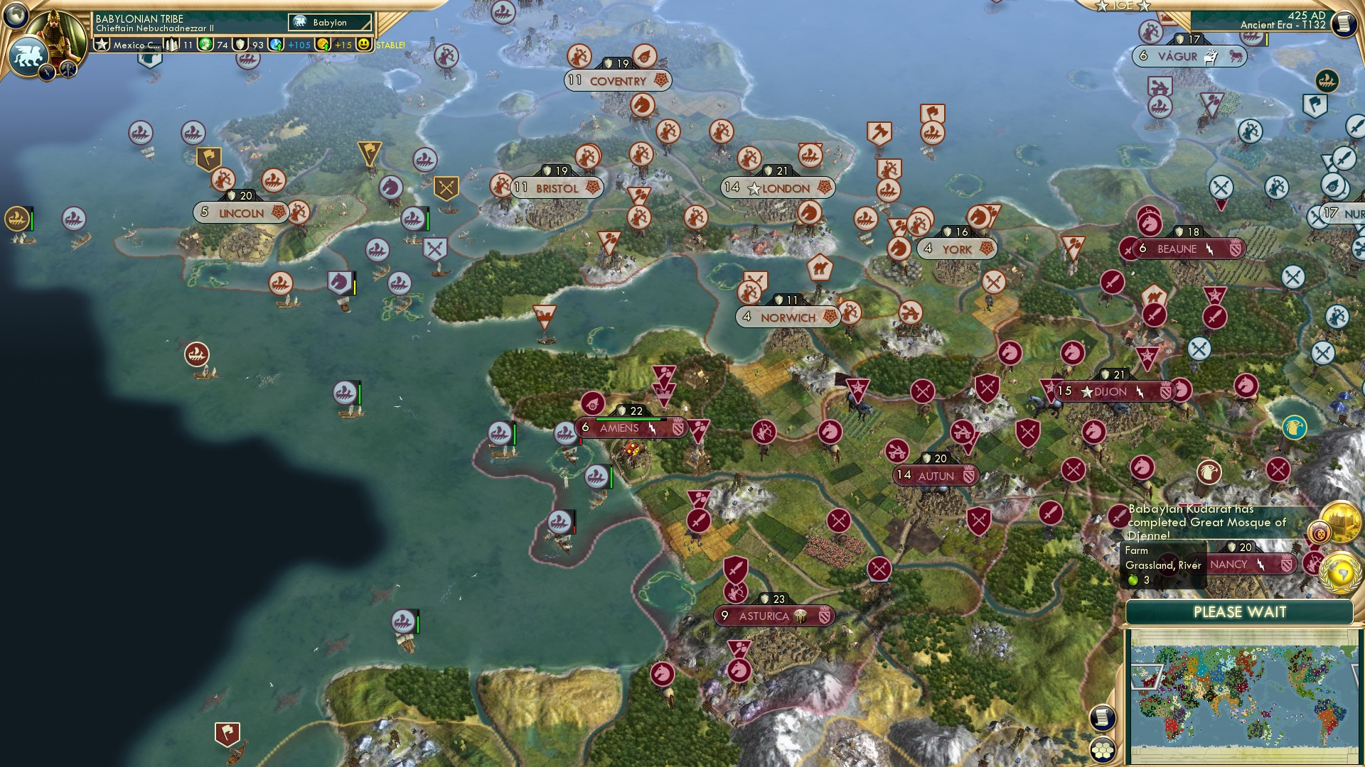 CBR In-Game Screenshot of City Strength. City Strength. City Strength.