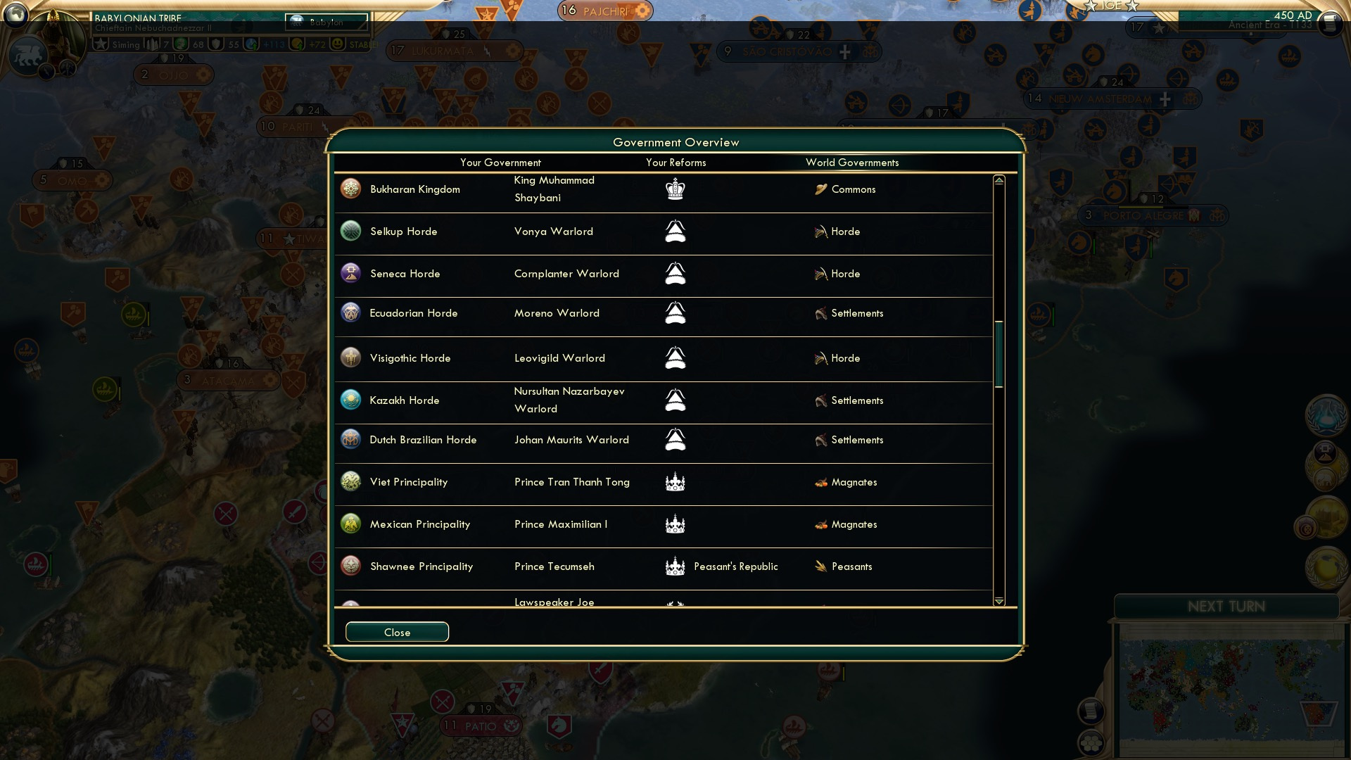 CBR In-Game Screenshot of CORNPLANTER WARLORD