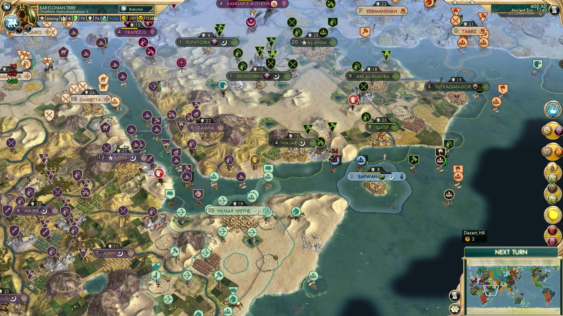 CBR In-Game Screenshot of “The Sultan of Oman shall never live in Zanzibar!”