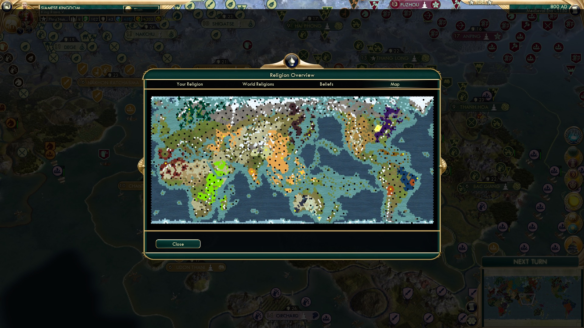 CBR In-Game Screenshot of Religion overview!