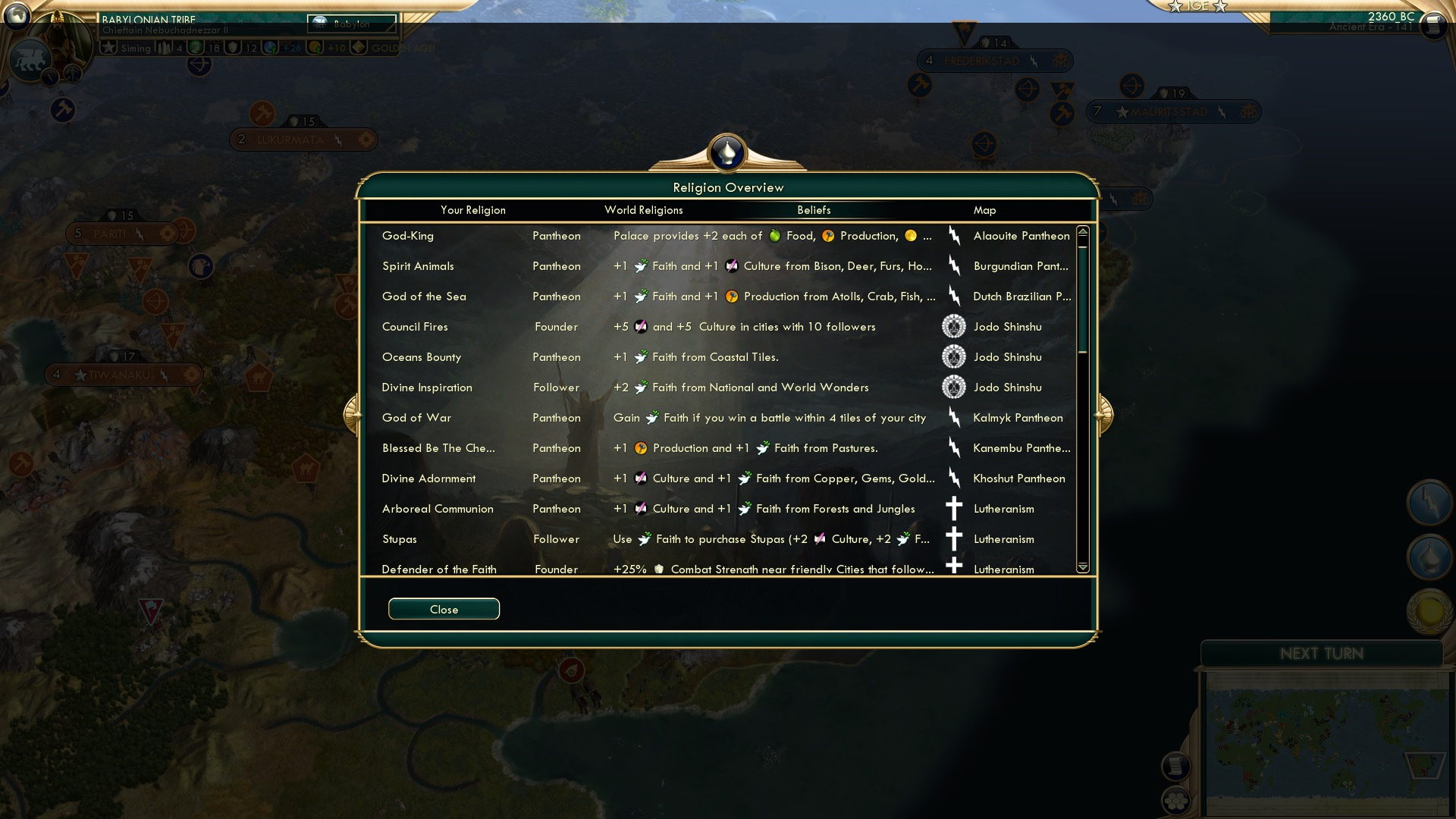 CBR In-Game Screenshot of Beliefs, Part 4