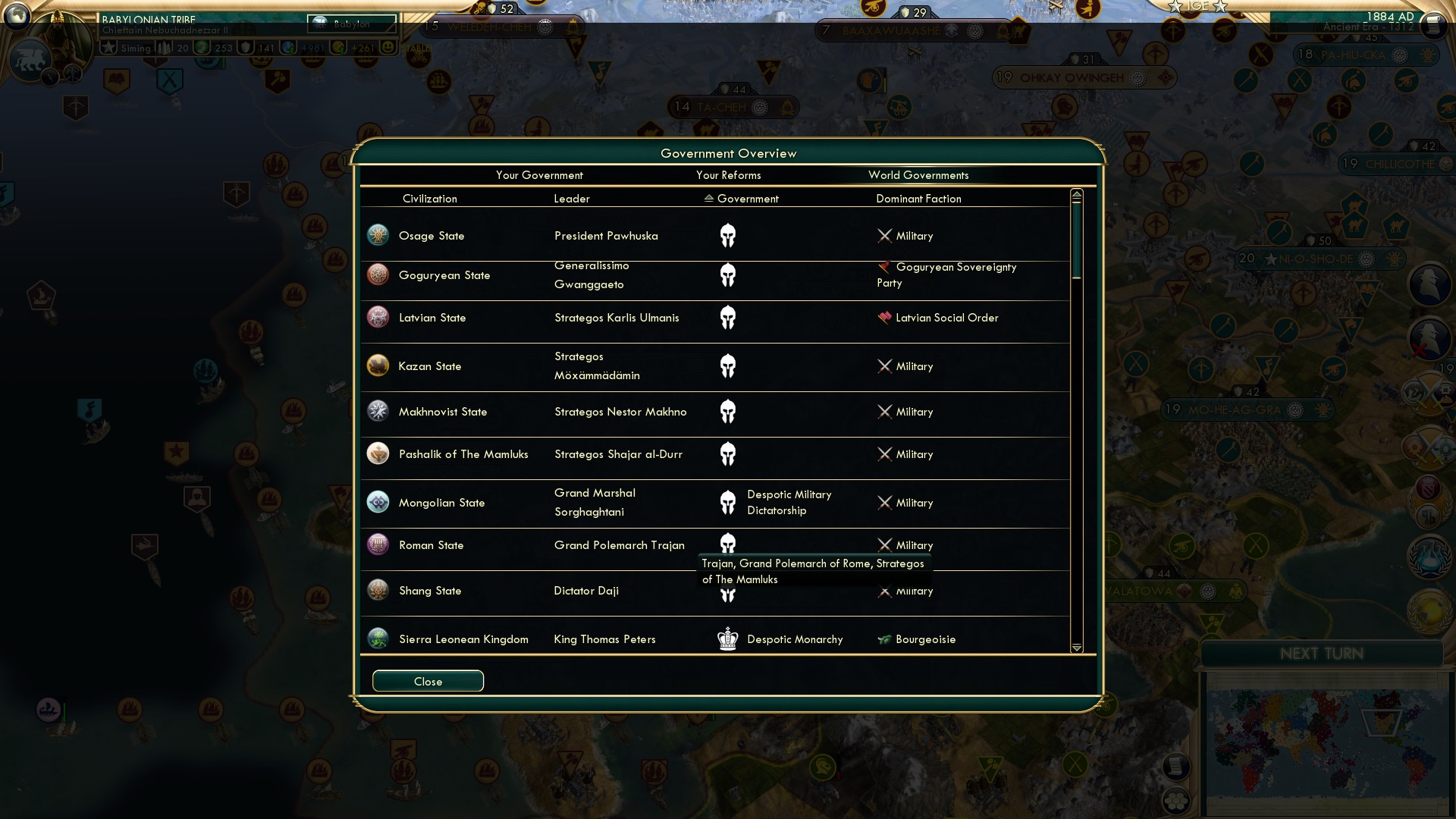 CBR In-Game Screenshot of Sadly, The Government Overview Is The Most Rome Action We Get This Episode