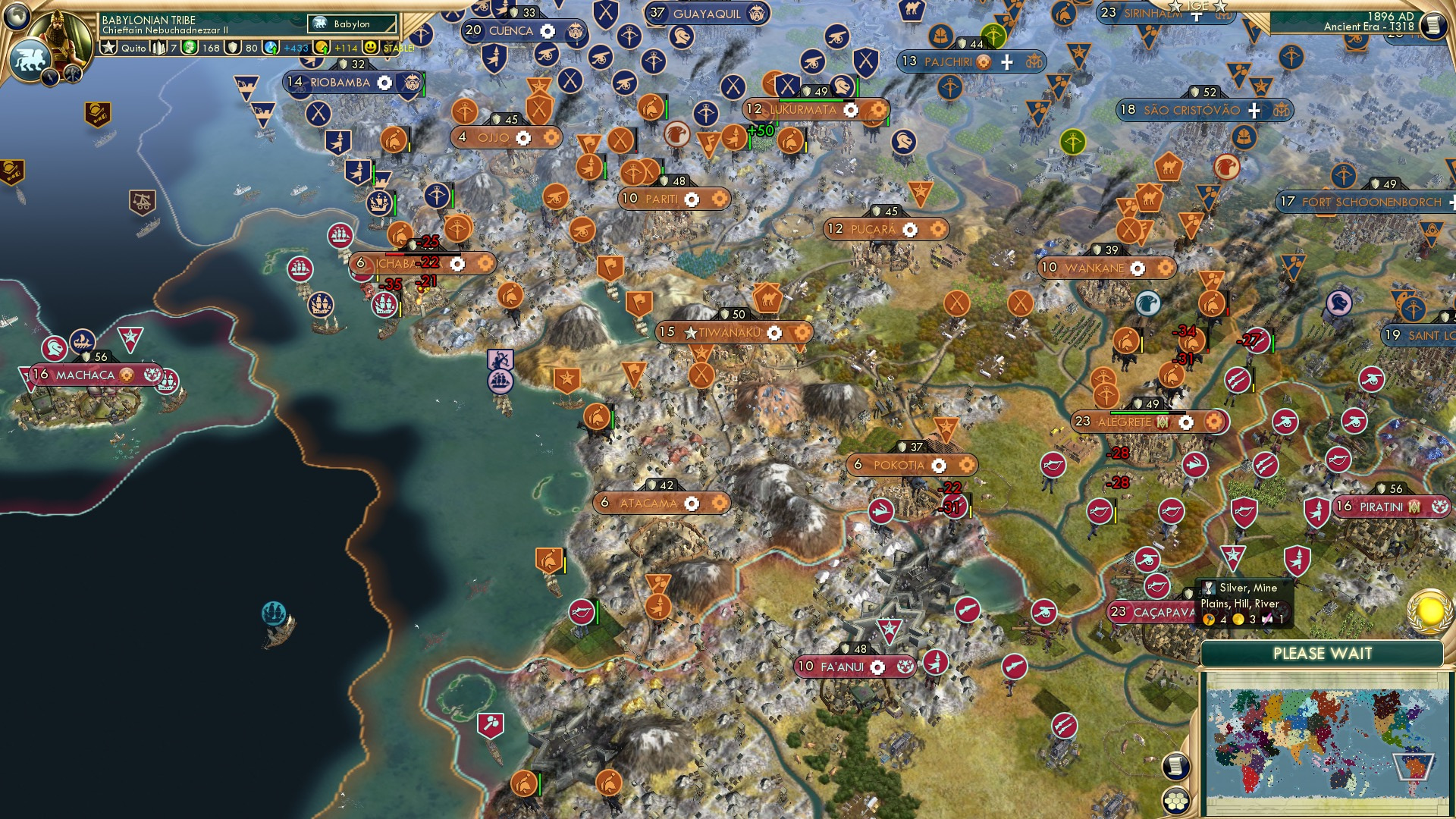 CBR In-Game Screenshot of Silver, Mine, Plains, Hill, River