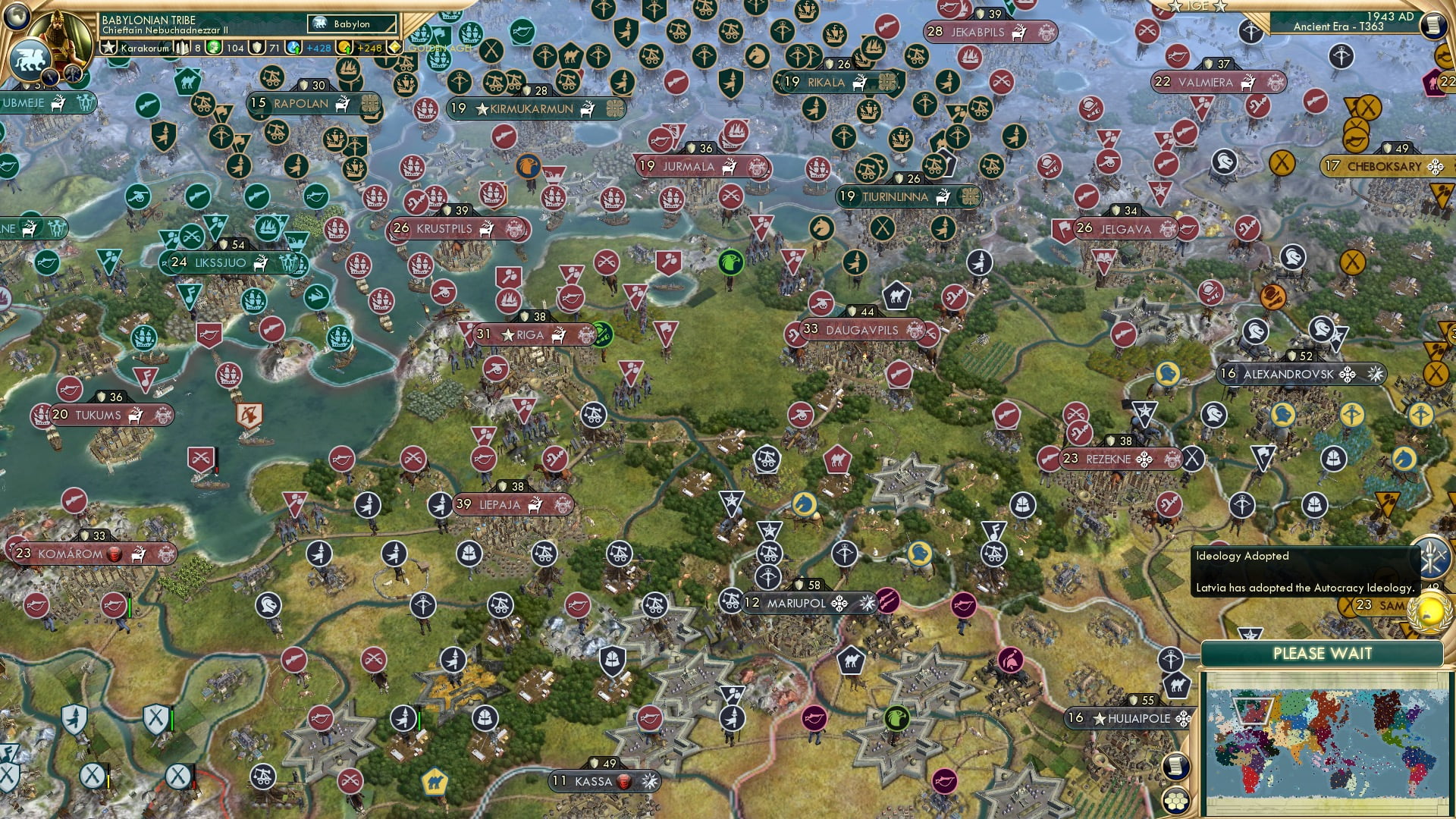 CBR In-Game Screenshot of Karlis Ulmanis, Leader of the People