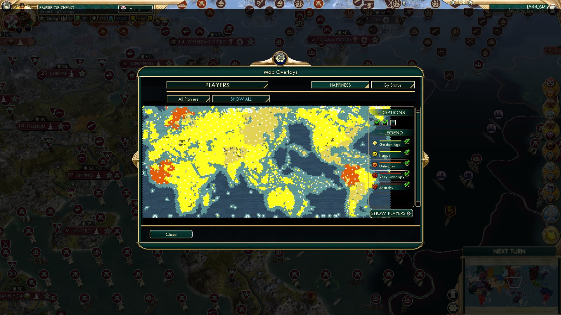 CBR In-Game Screenshot of Global Happiness Index