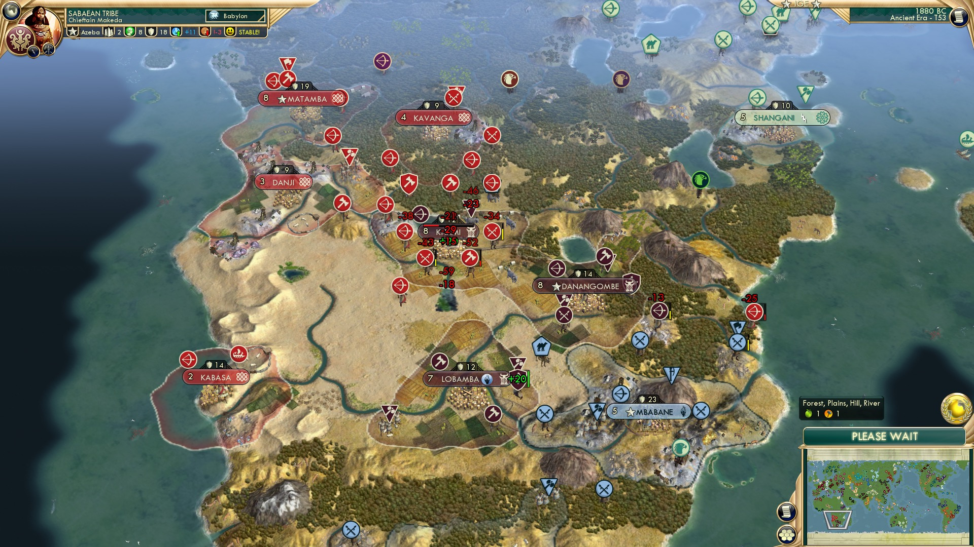 CBR In-Game Screenshot of Red, Brown and Blue