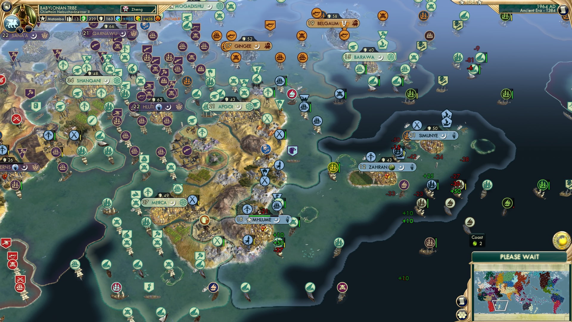 CBR In-Game Screenshot of Damaged renaissance units can’t take atomic cities!
