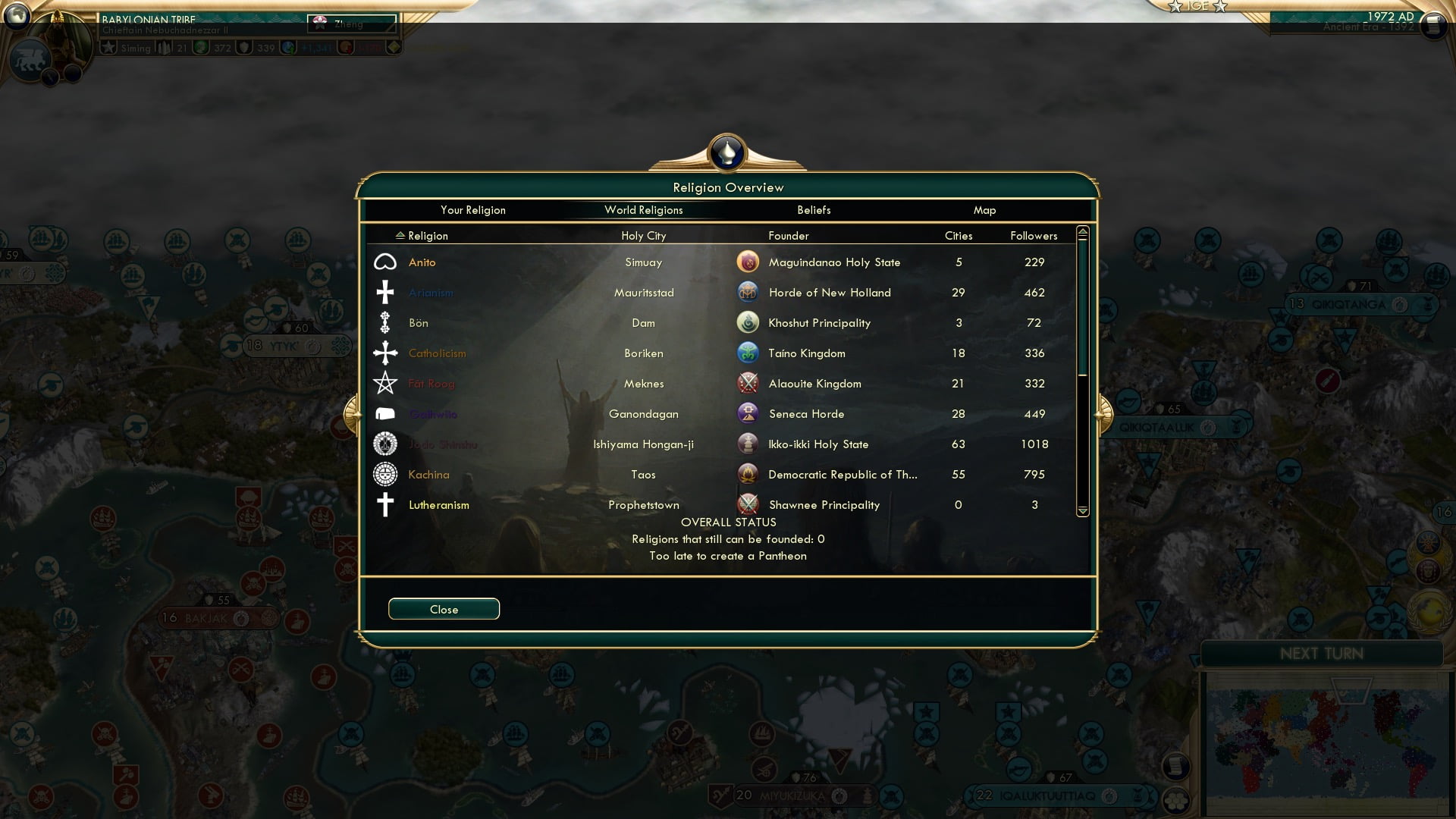 CBR In-Game Screenshot of The poor religions…