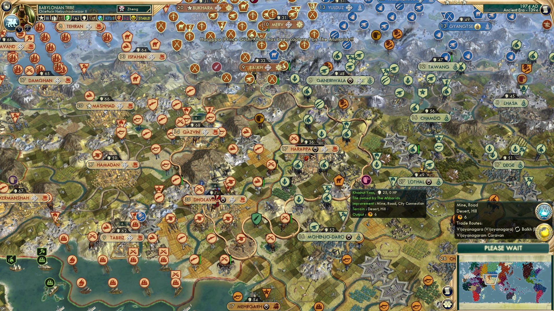 CBR In-Game Screenshot of Happenings in Harappa