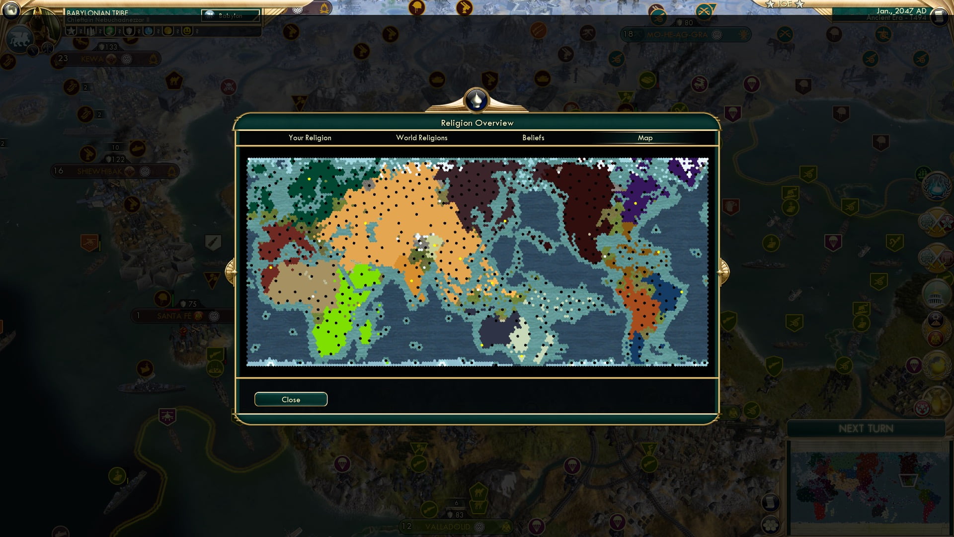 CBR In-Game Screenshot of Religion