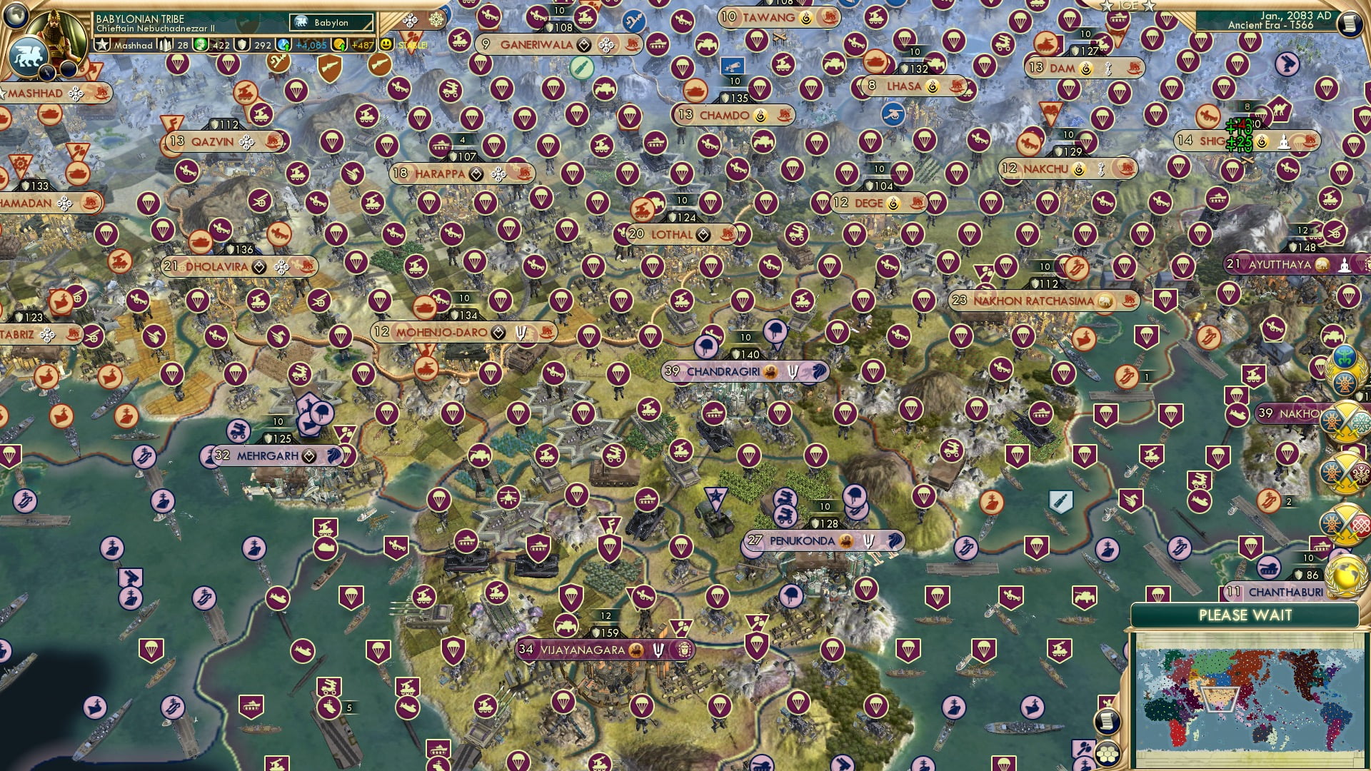 CBR In-Game Screenshot of Parking lot? More like a junkyard for unused units.