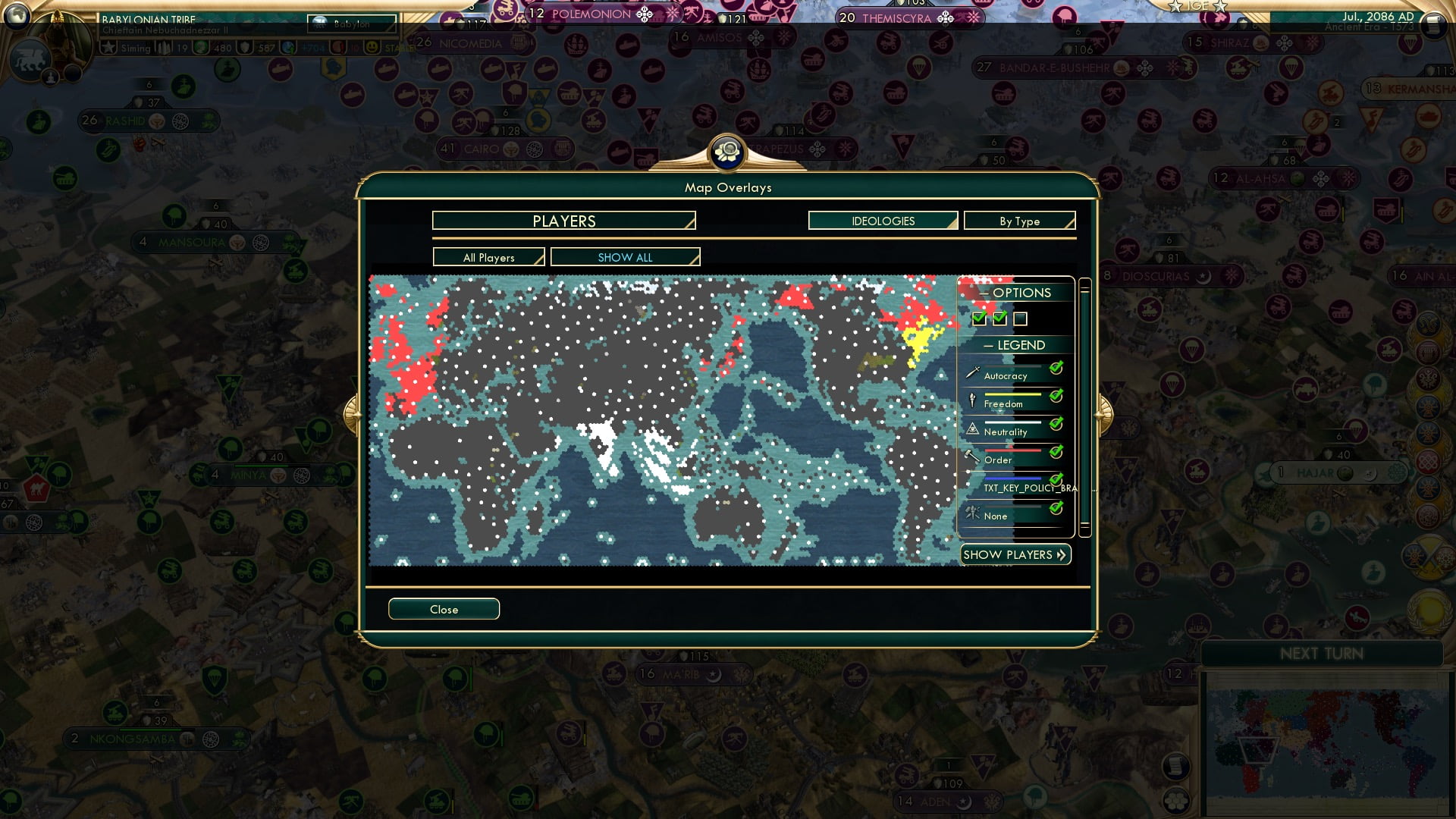 CBR In-Game Screenshot of Ideology screen