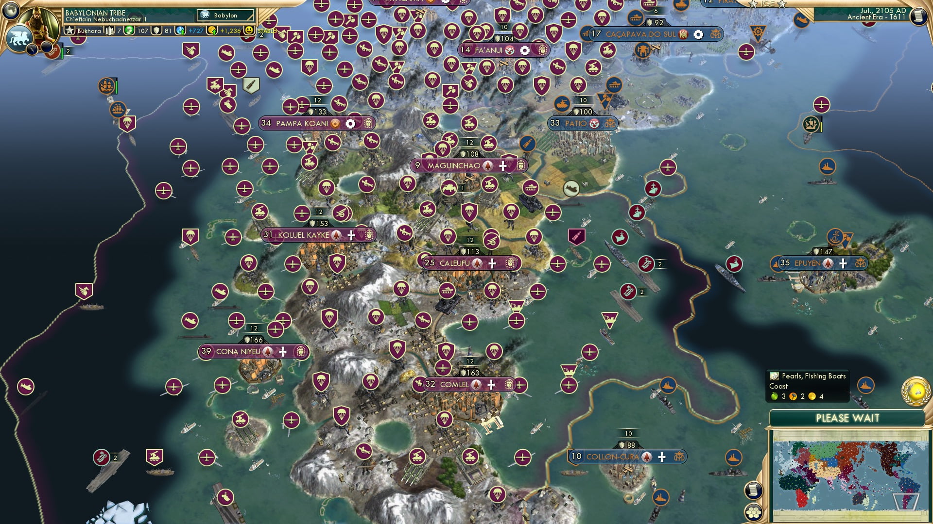 CBR In-Game Screenshot of A Rare Instance of Wahgi Units Occupying their own Territory