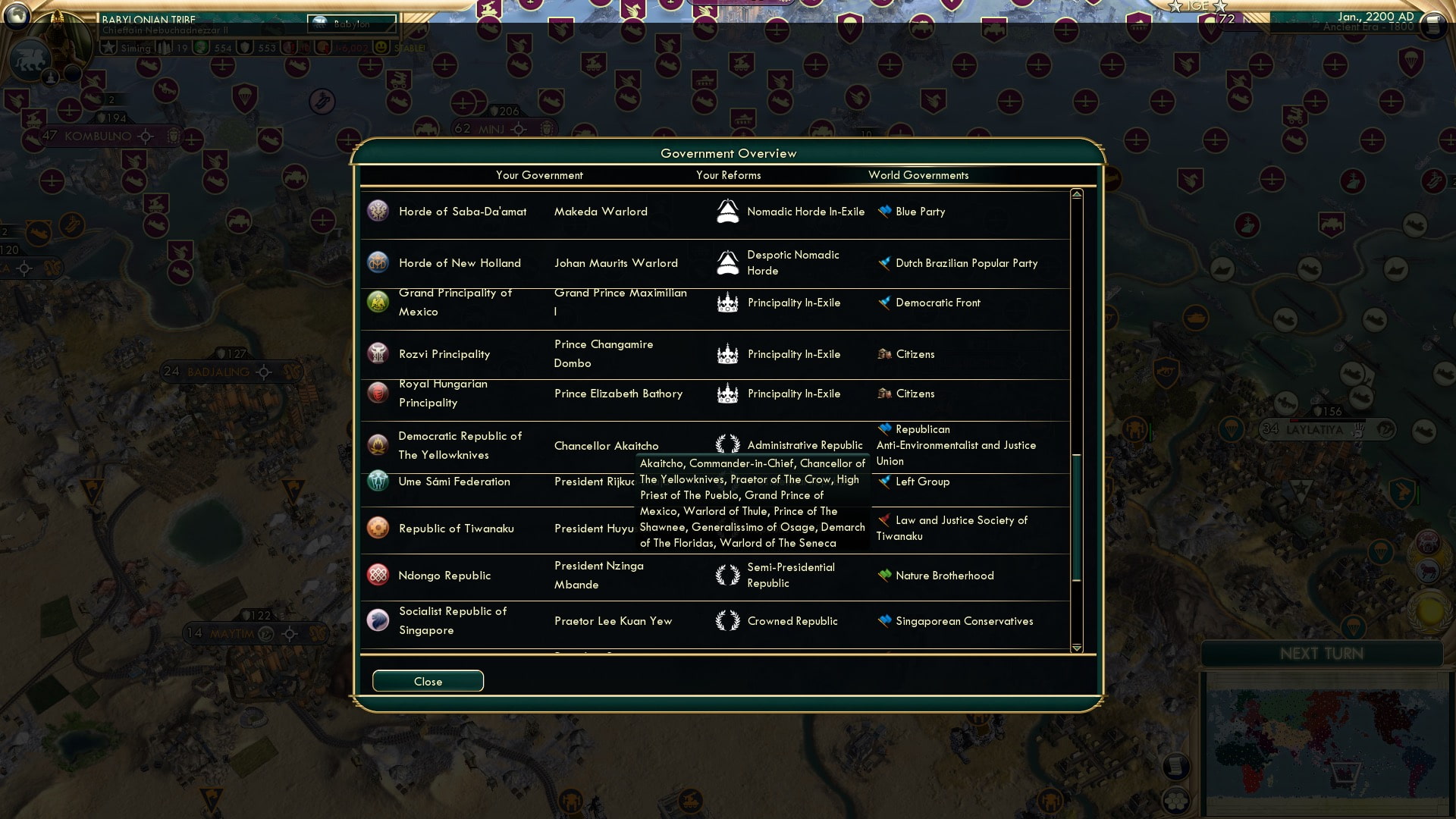 CBR In-Game Screenshot of Anti-environmentalist Akaitcho Antics