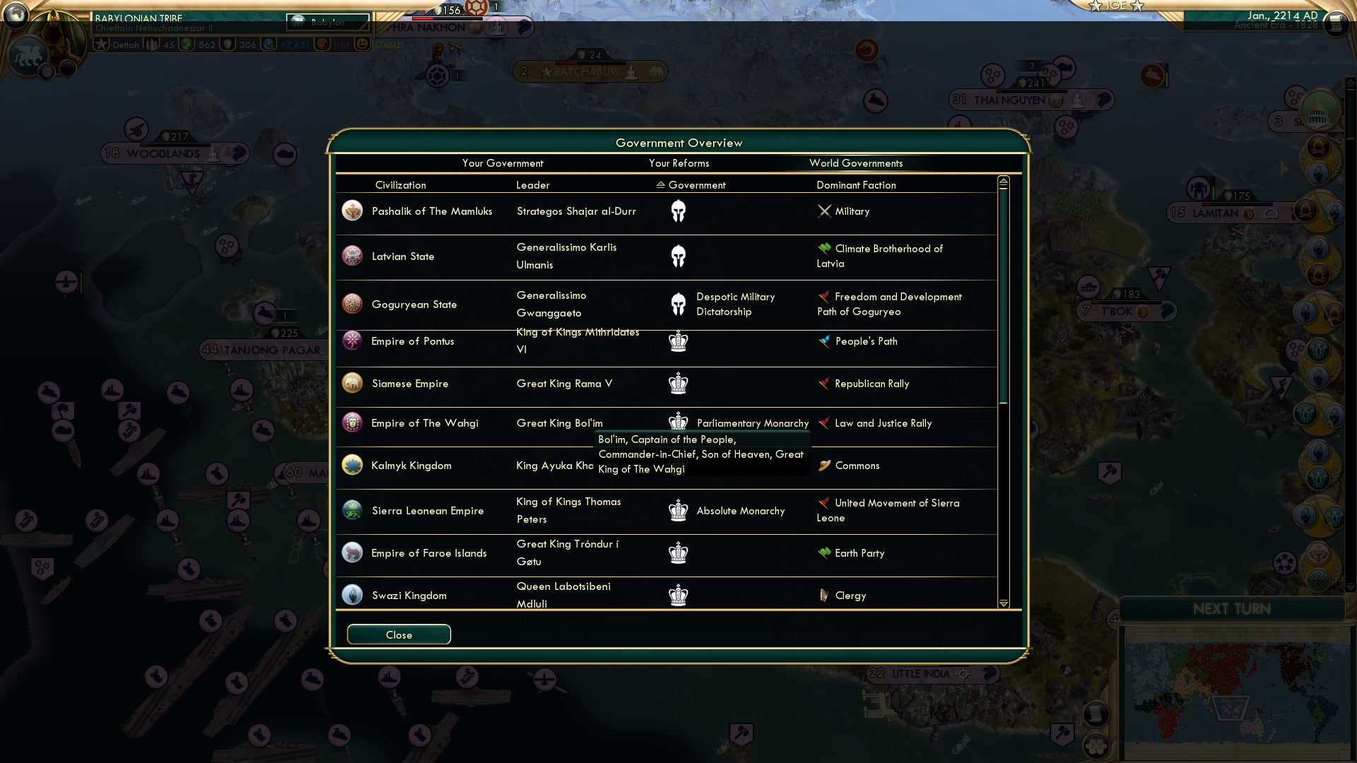 CBR In-Game Screenshot of Only a few names for the weak