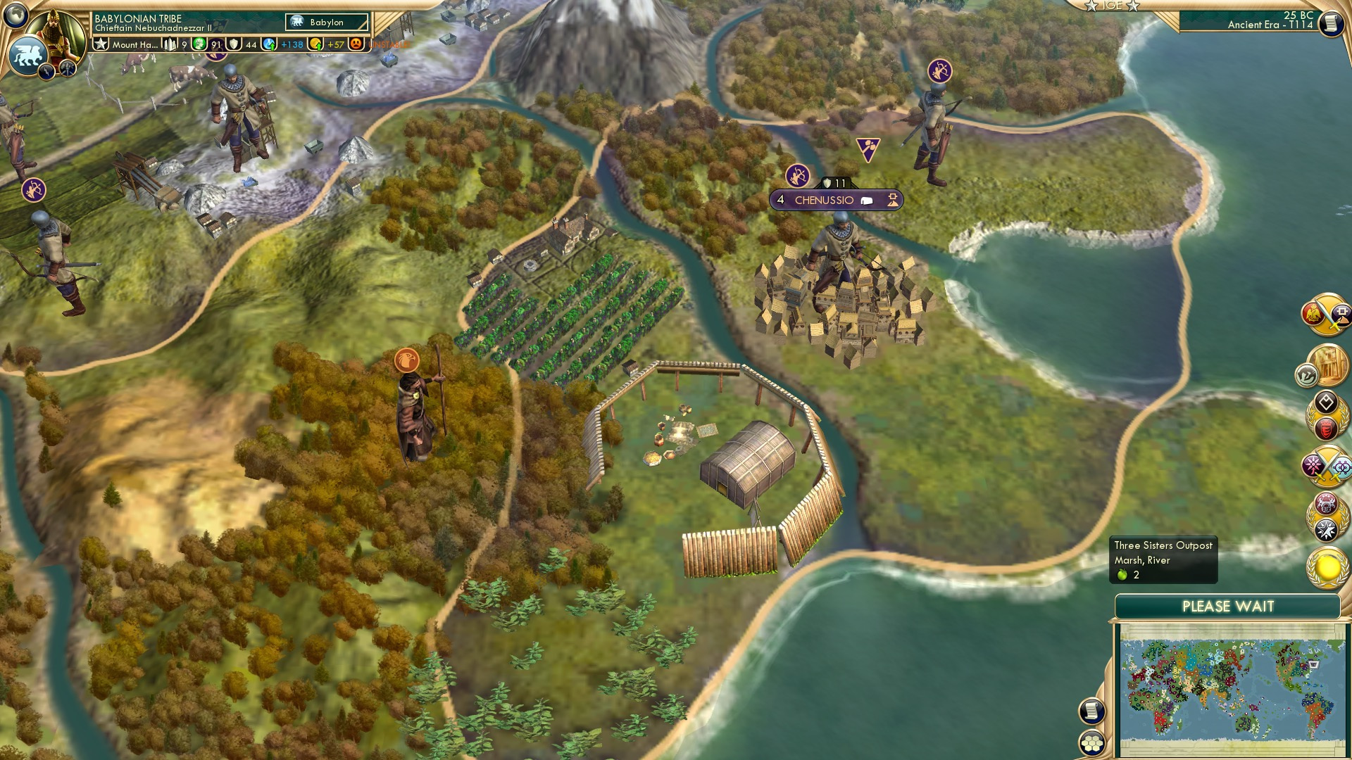 CBR In-Game Screenshot of The Three Sisters are maize, beans, and squash.