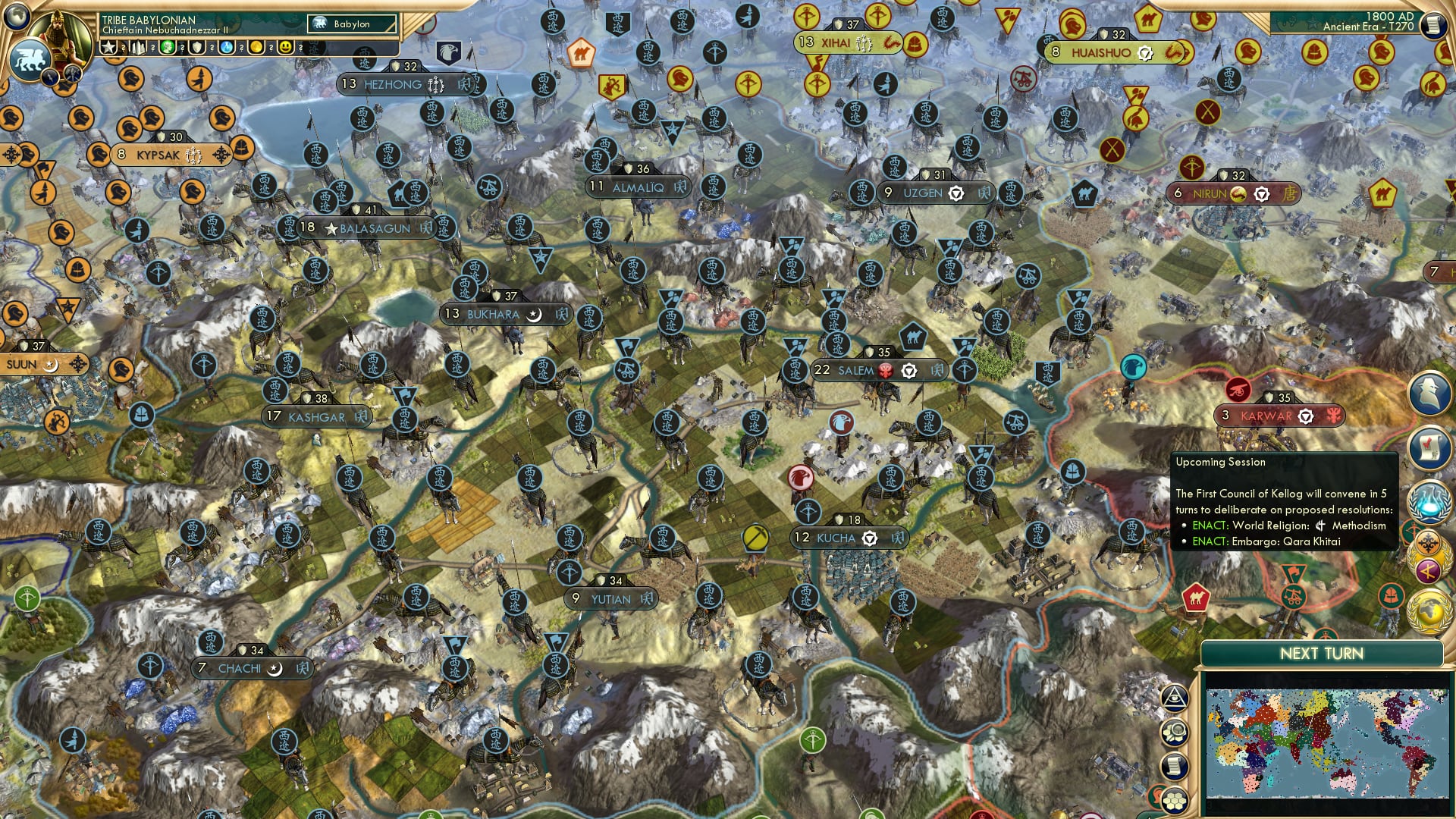 CBR In-Game Screenshot of The Totemic Times - “Ket Konvene Kouncil at Kellog, Kondemn Kara-Khitai”