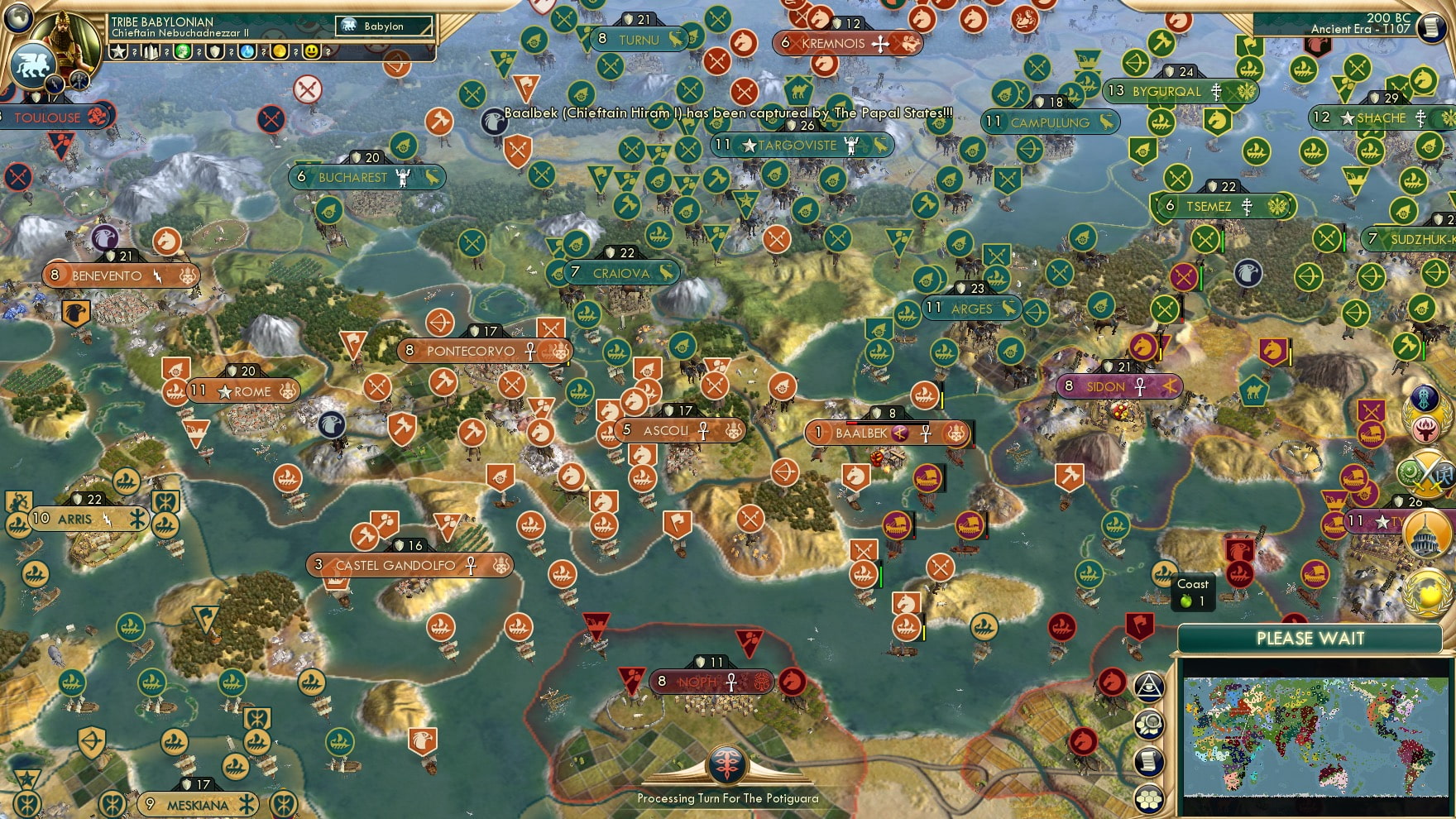 CBR In-Game Screenshot of Julius II living up to his IRL reputation