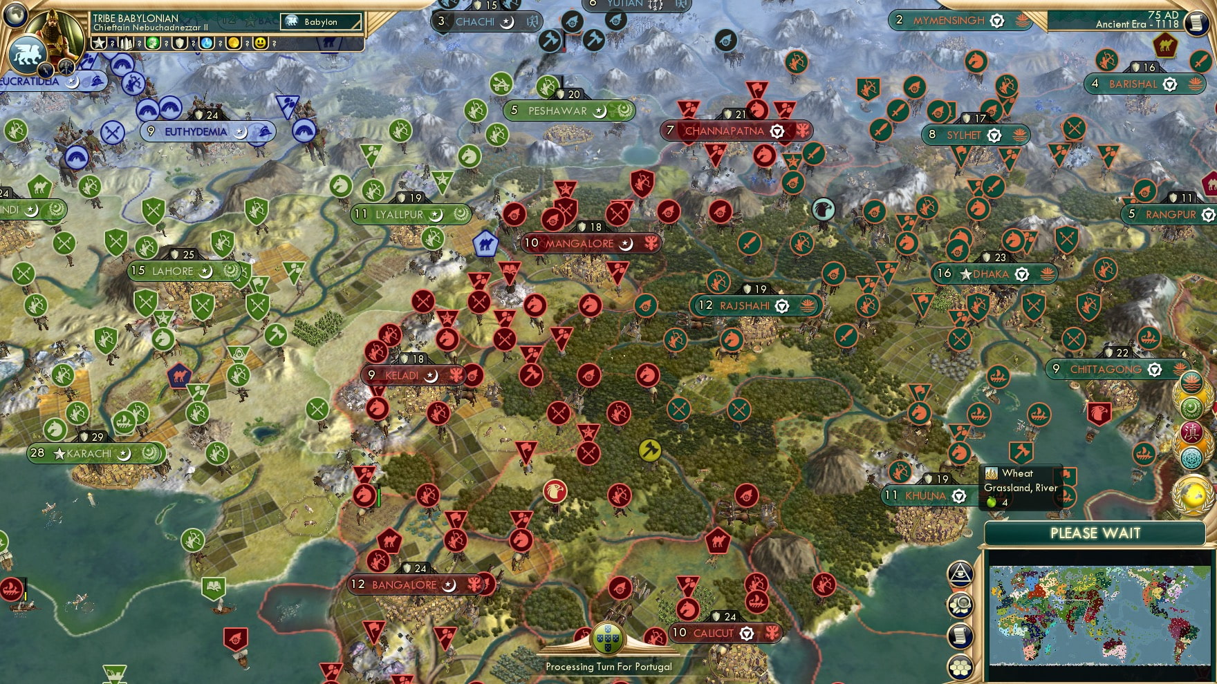 CBR In-Game Screenshot of Twixt the sea of green a crimson spire has taken root.