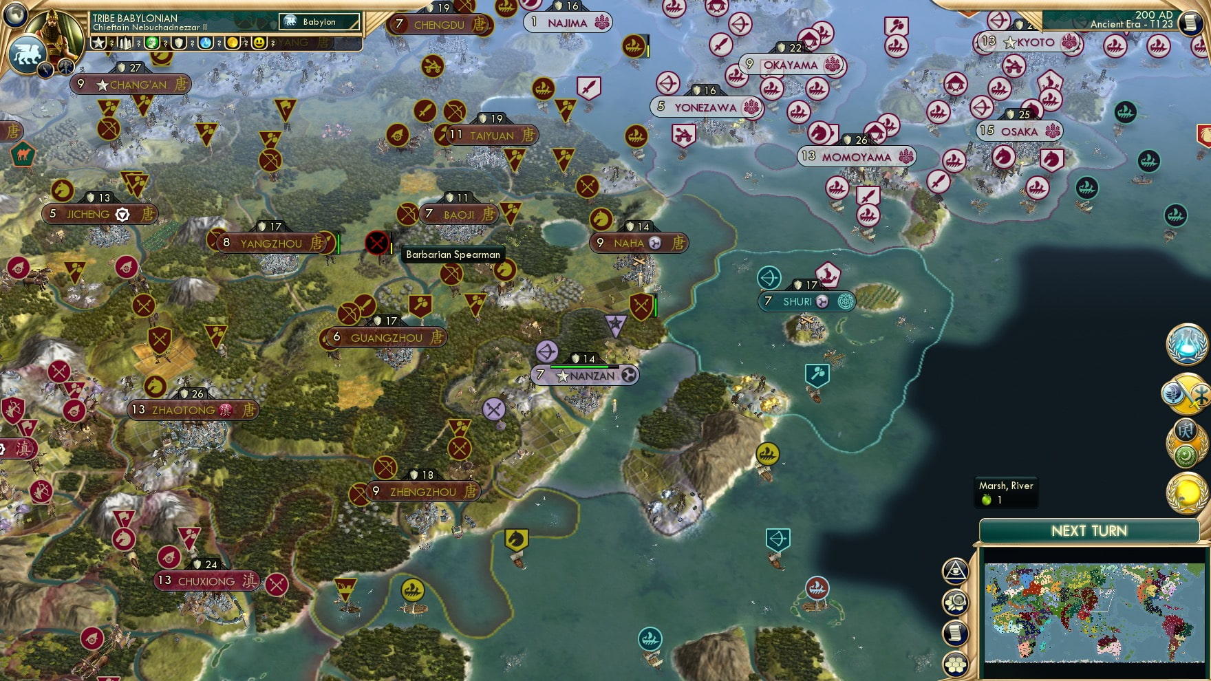 CBR In-Game Screenshot of Barbarians. In The Tang Empire