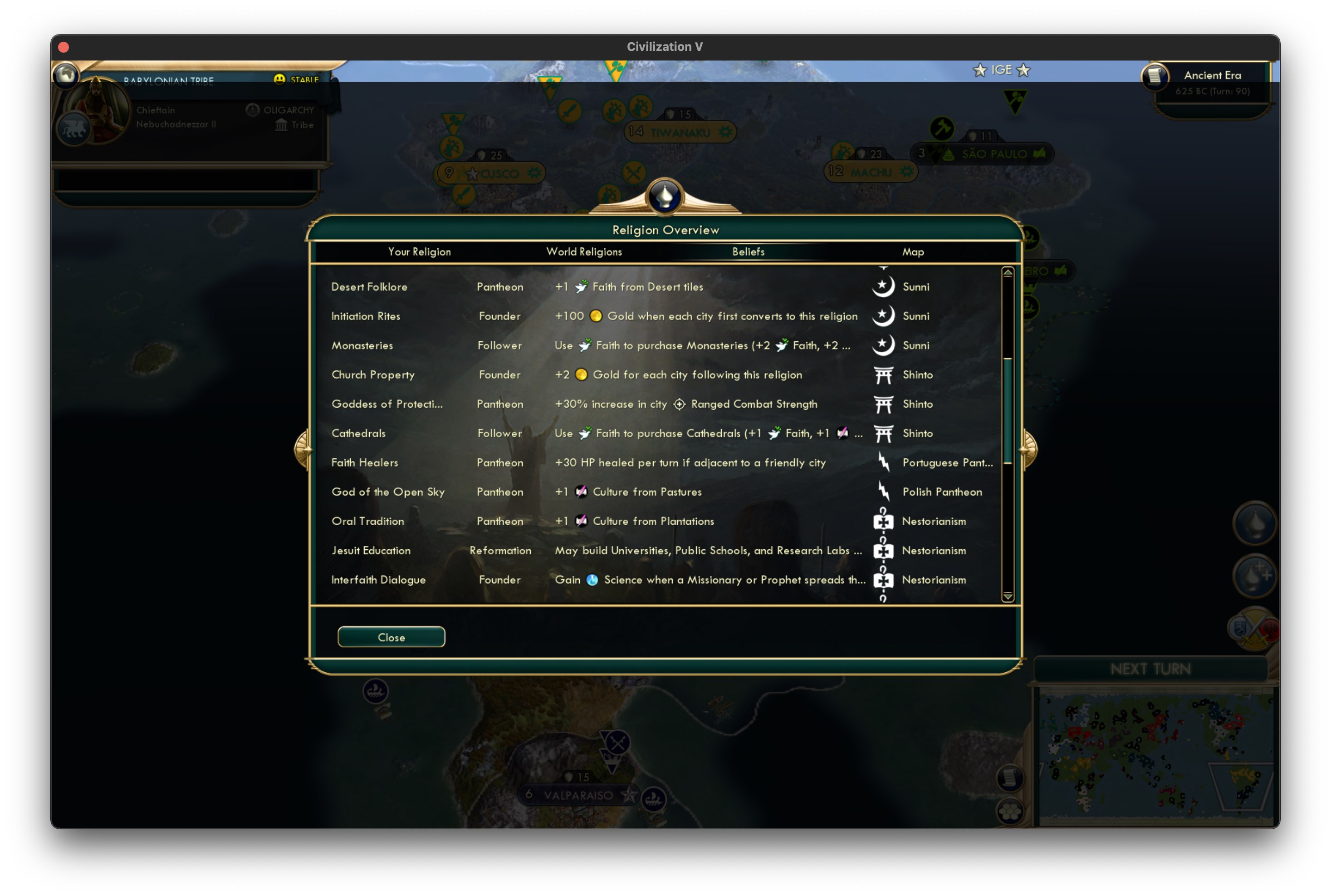 CBR In-Game Screenshot of Religious Reasoning