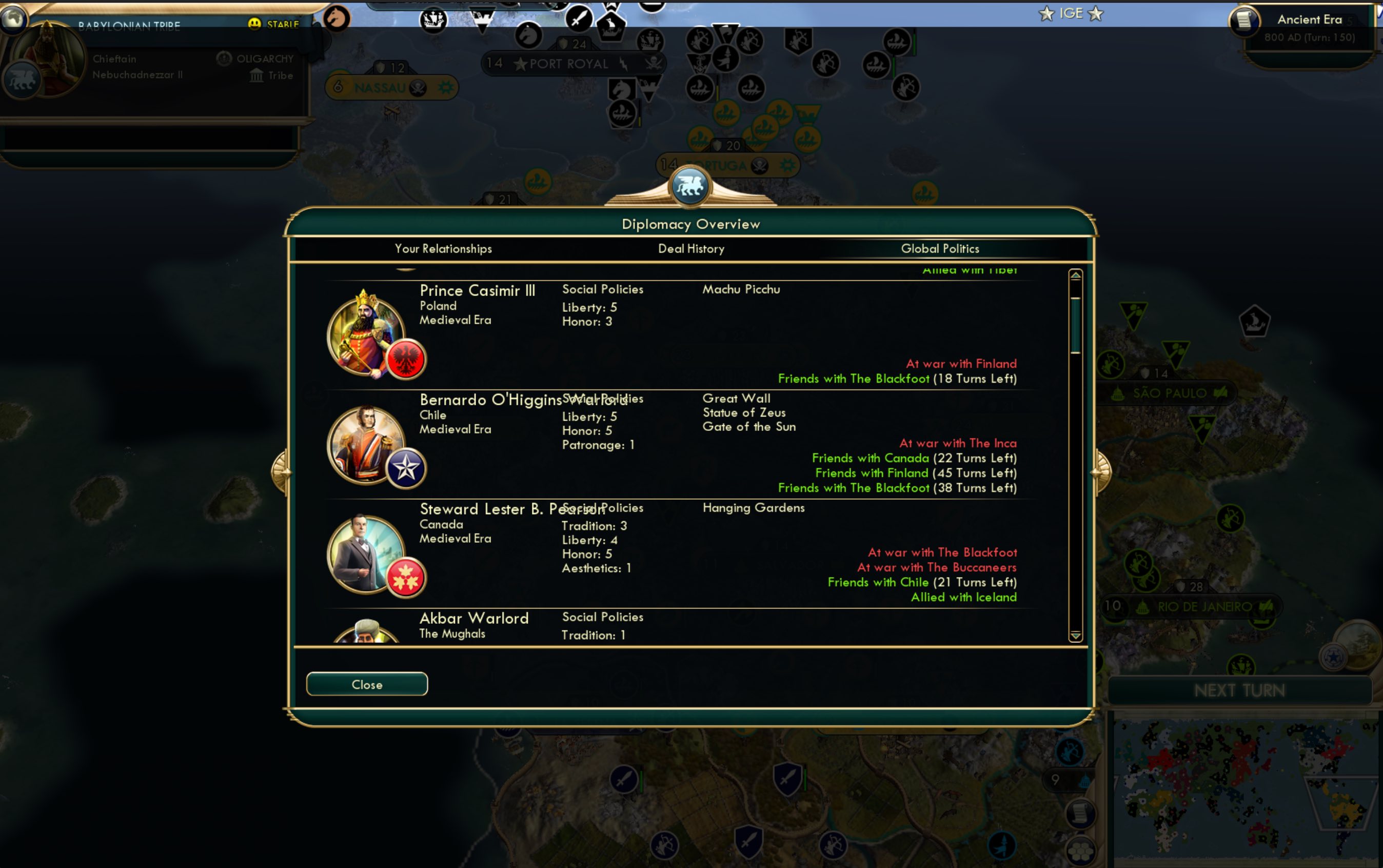 CBR In-Game Screenshot of Governments 1