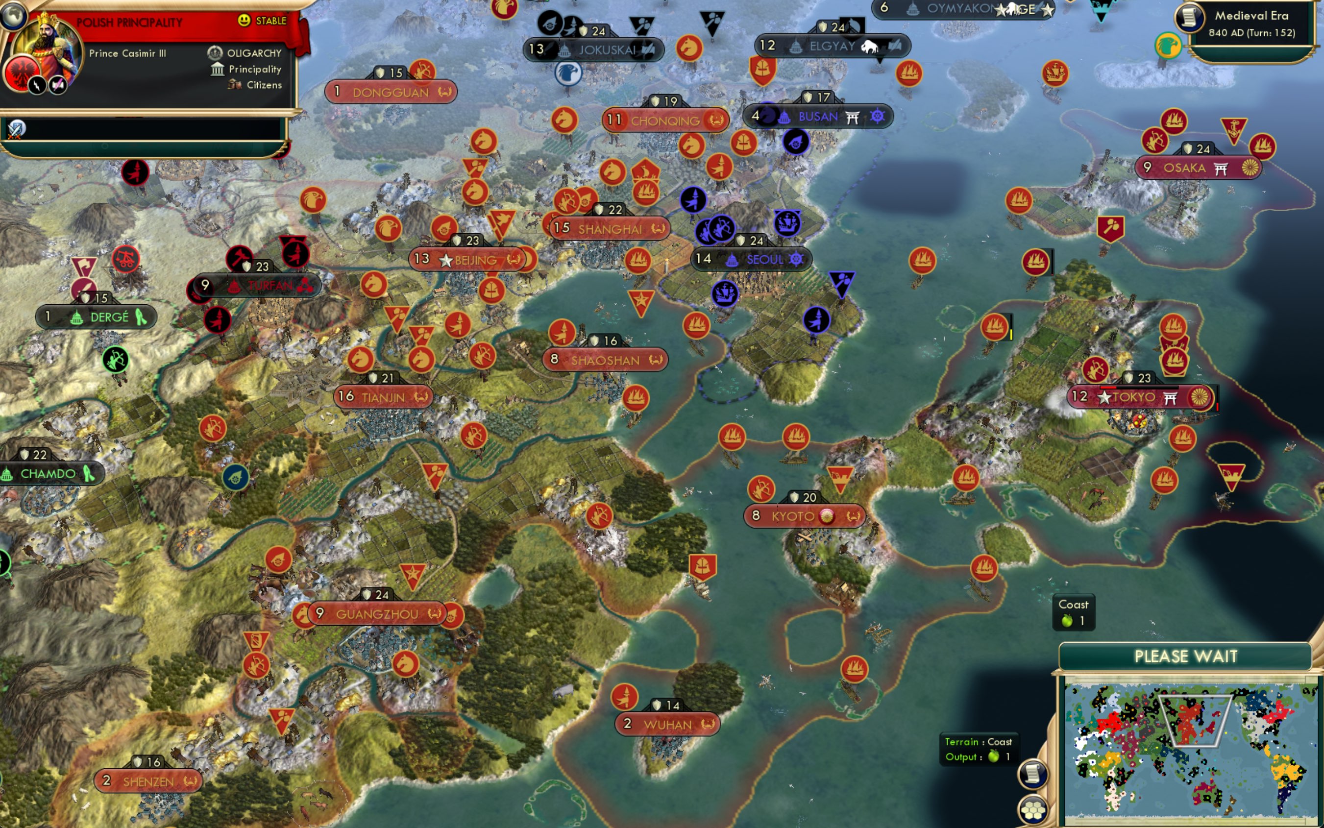 CBR In-Game Screenshot of The Further East is Still Red