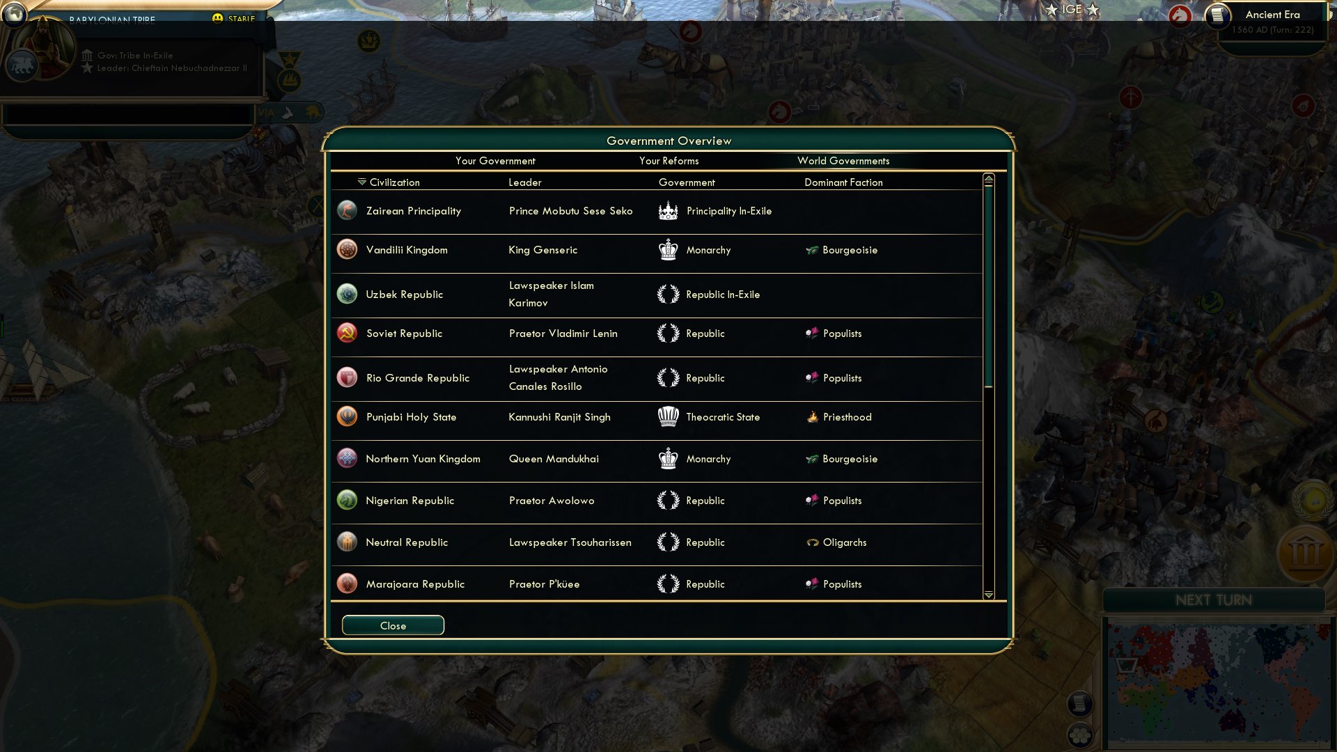 CBR In-Game Screenshot of The “democratic republic” of Nigeria